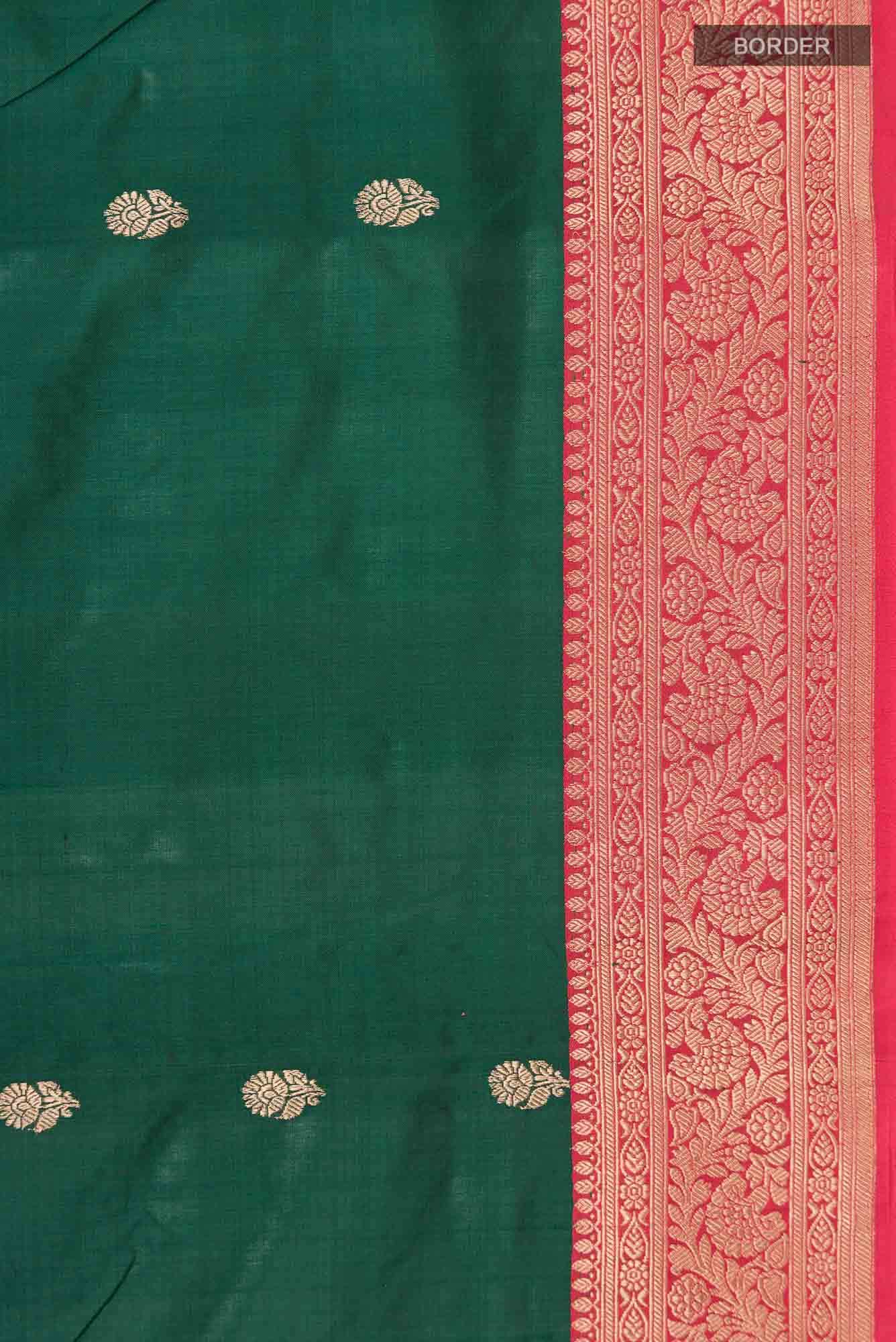 Green Banarasi Katan Silk Saree