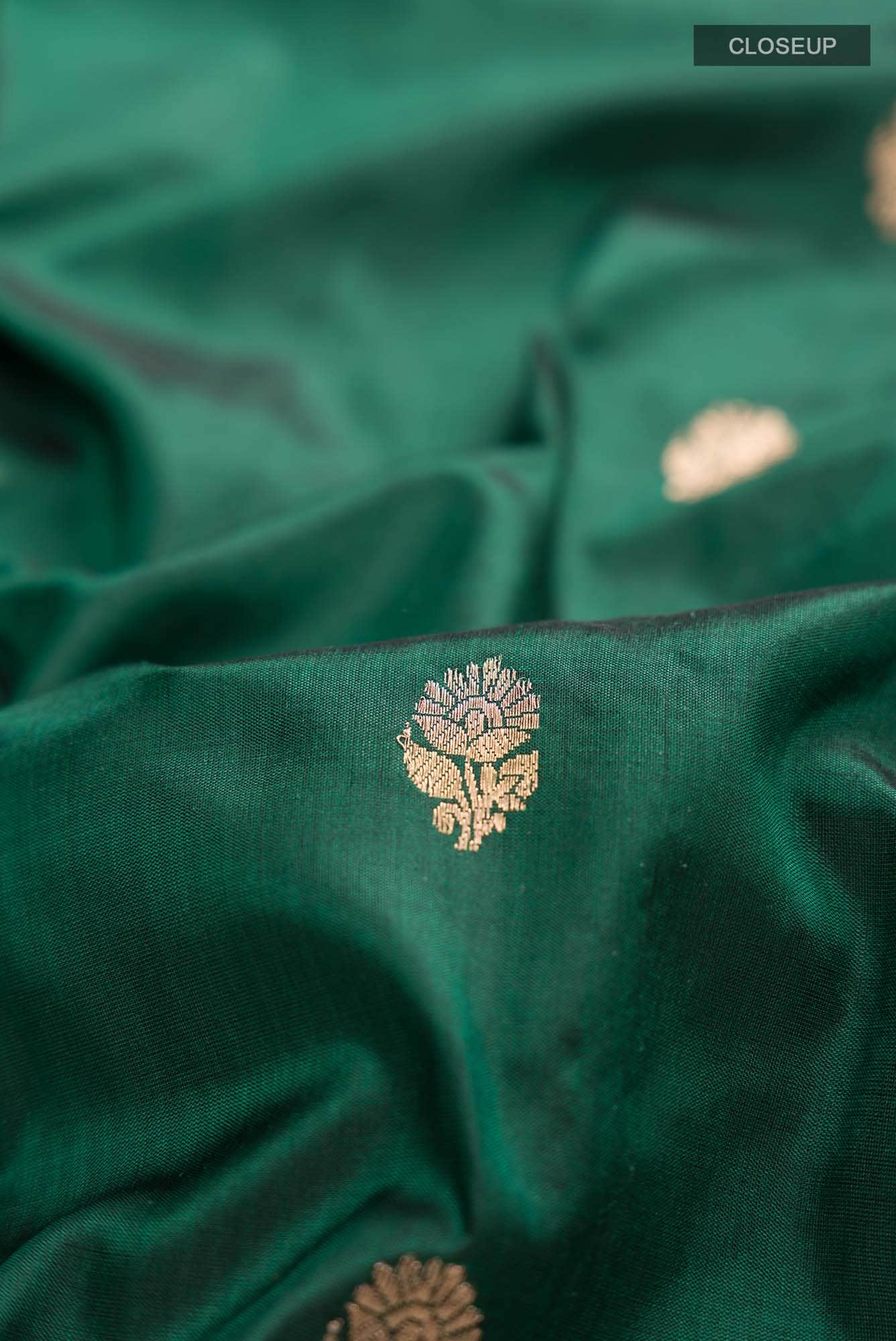 Green Banarasi Katan Silk Saree