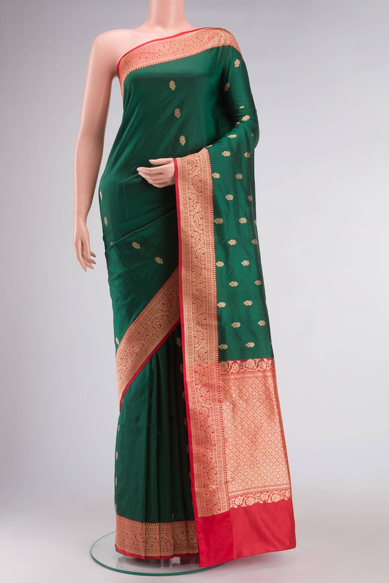 Green Banarasi Katan Silk Saree