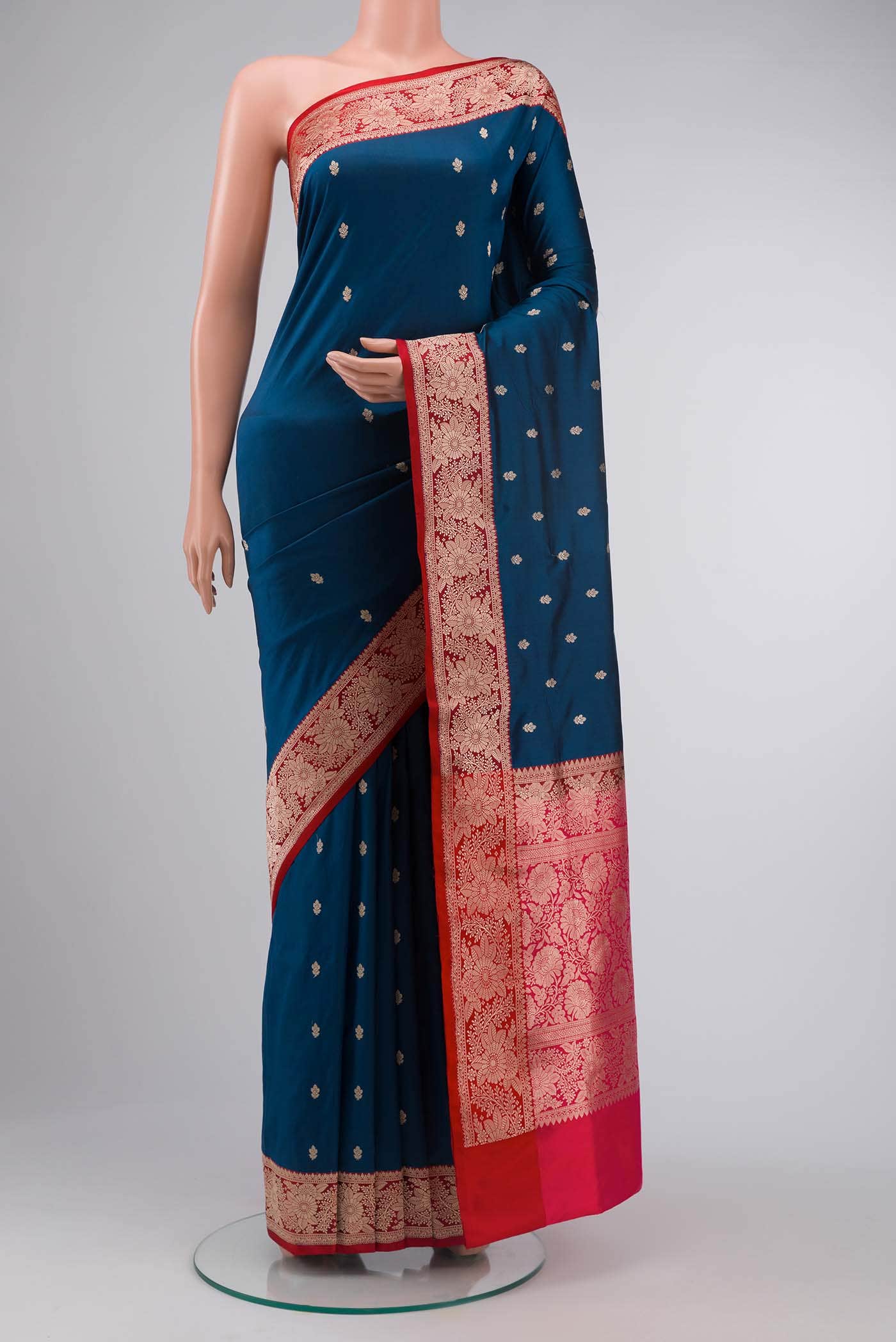 Blue Banarasi Katan Silk Saree