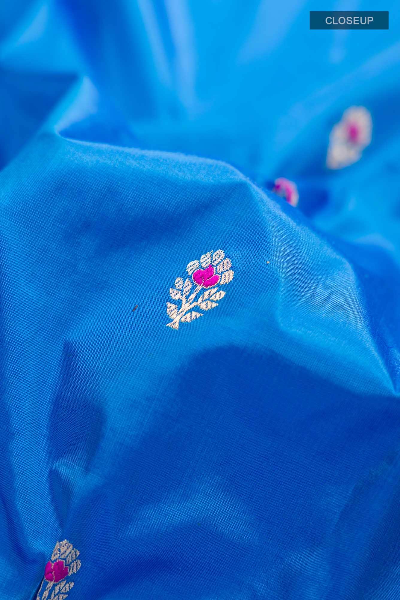 Blue Banarasi Katan Silk Saree