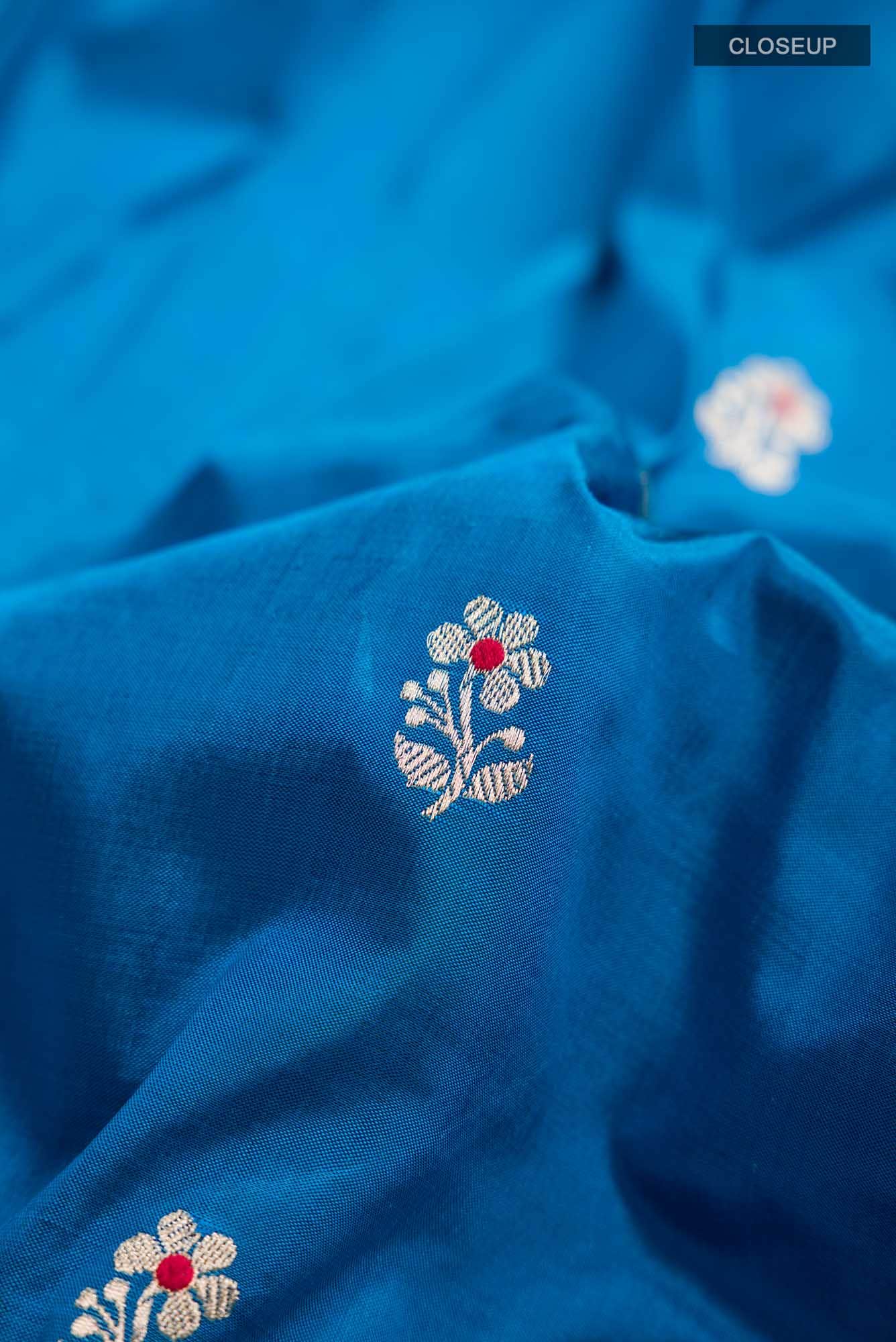 Blue Banarasi Katan Silk Saree