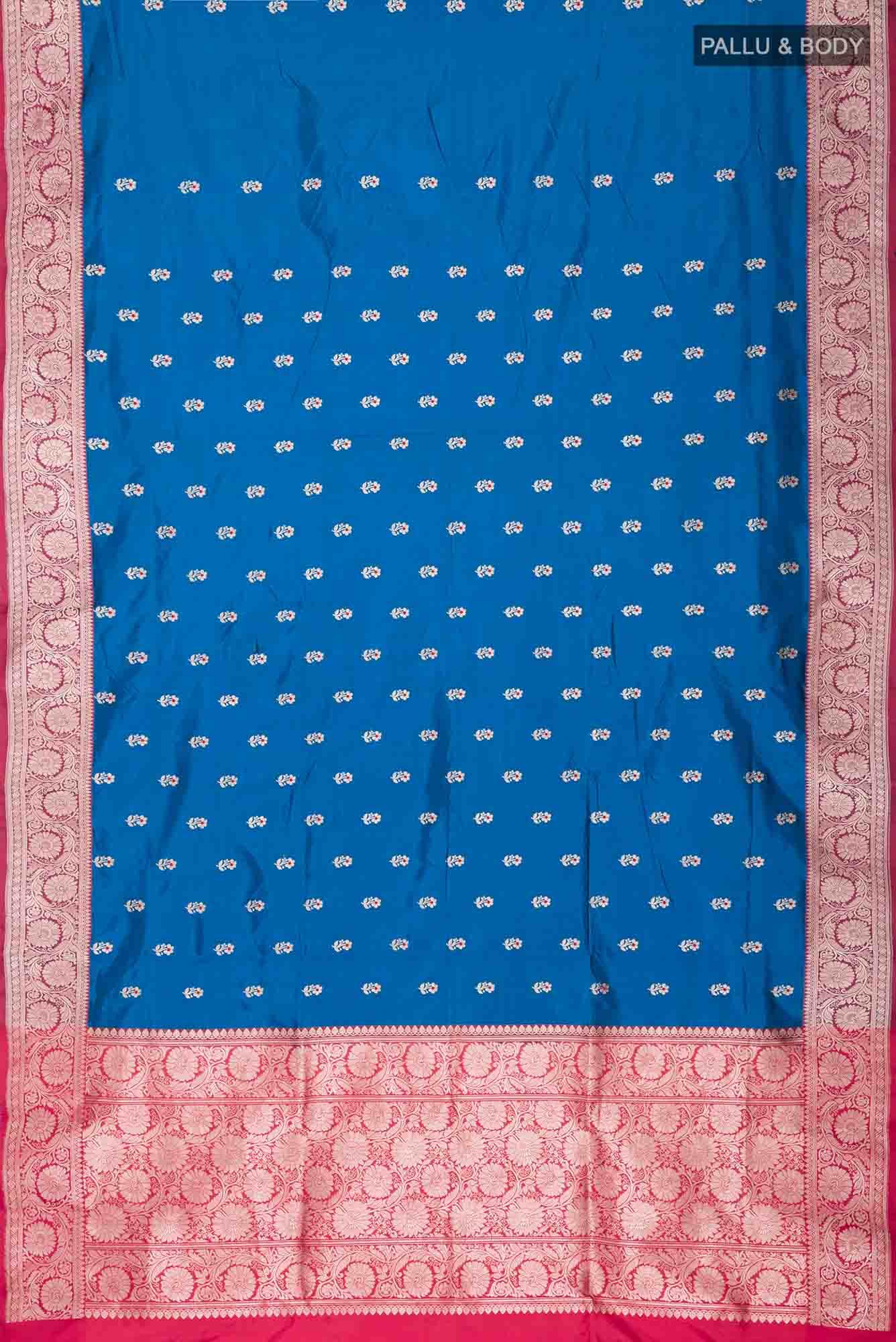 Blue Banarasi Katan Silk Saree