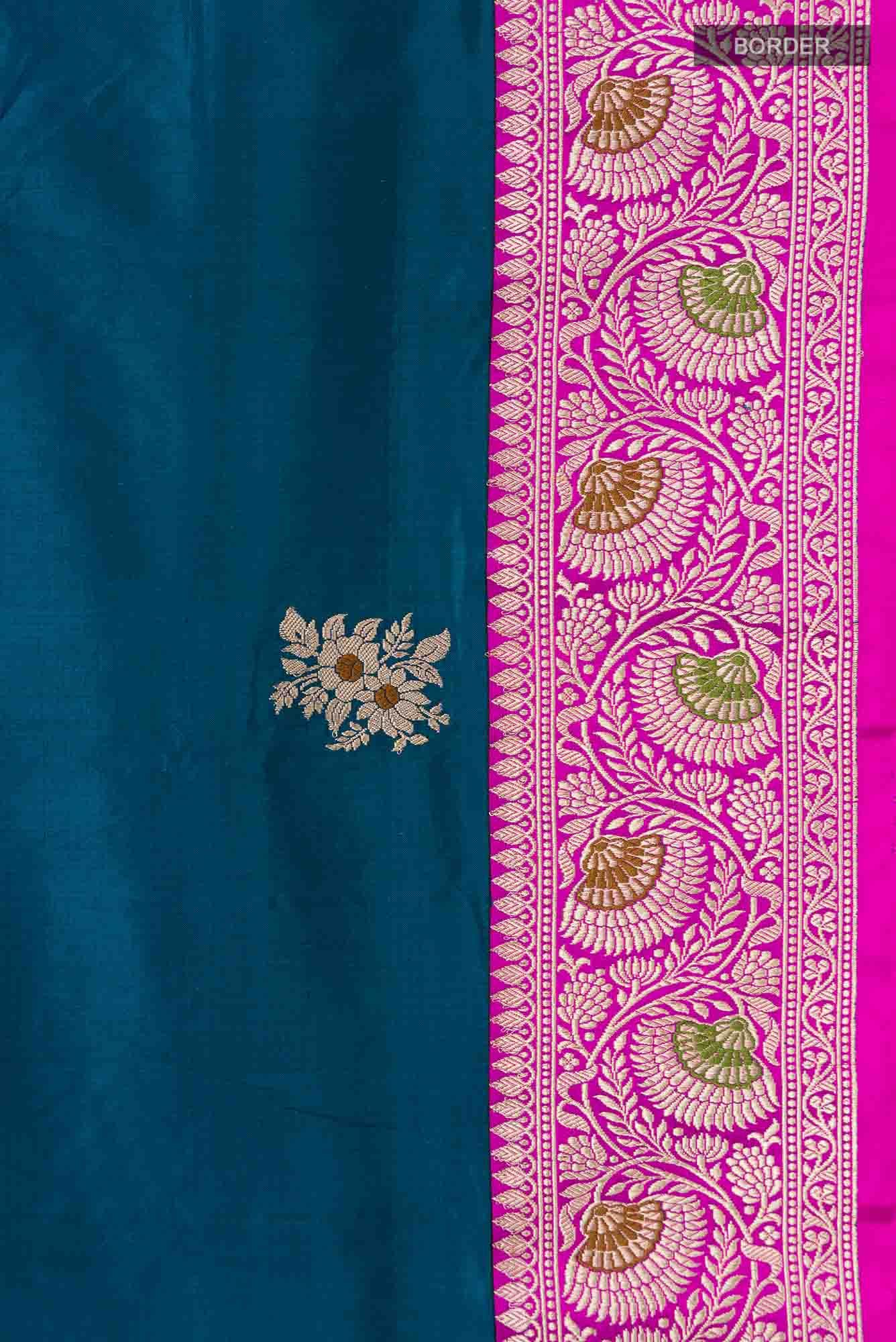 Blue Banarasi Katan Silk Saree