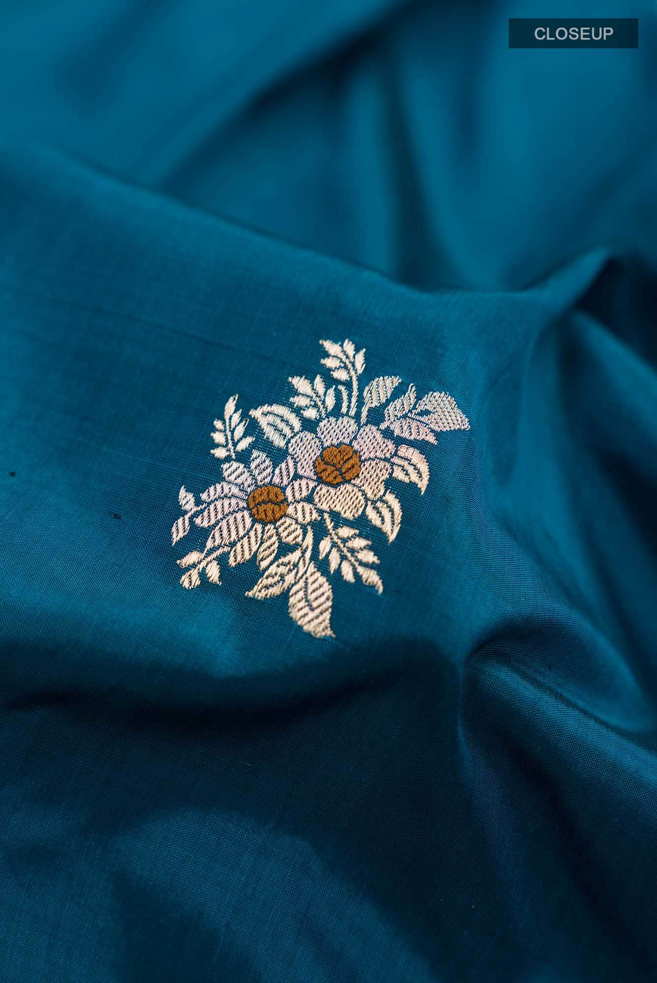 Blue Banarasi Katan Silk Saree