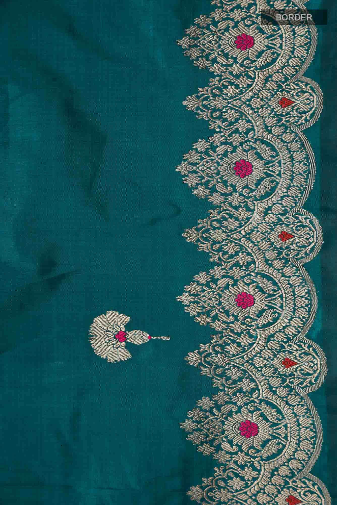 Blue Banarasi Katan Silk Saree