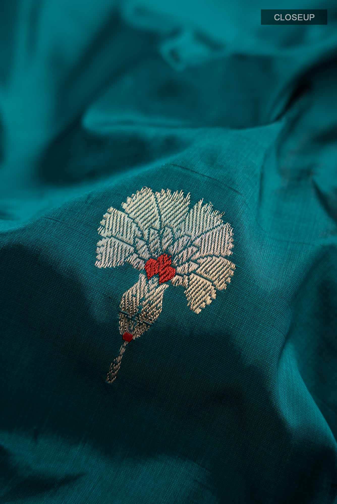Blue Banarasi Katan Silk Saree