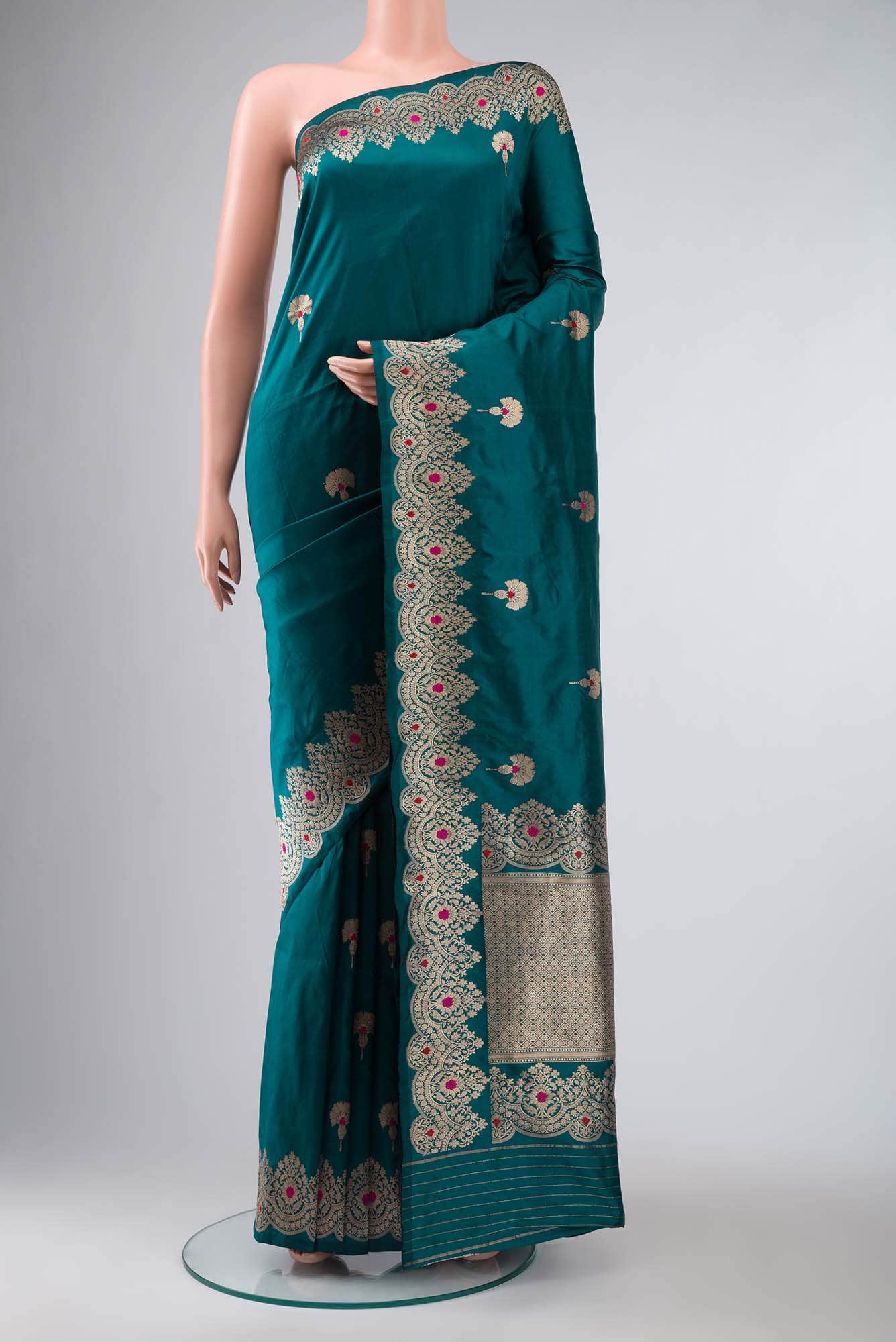 Blue Banarasi Katan Silk Saree