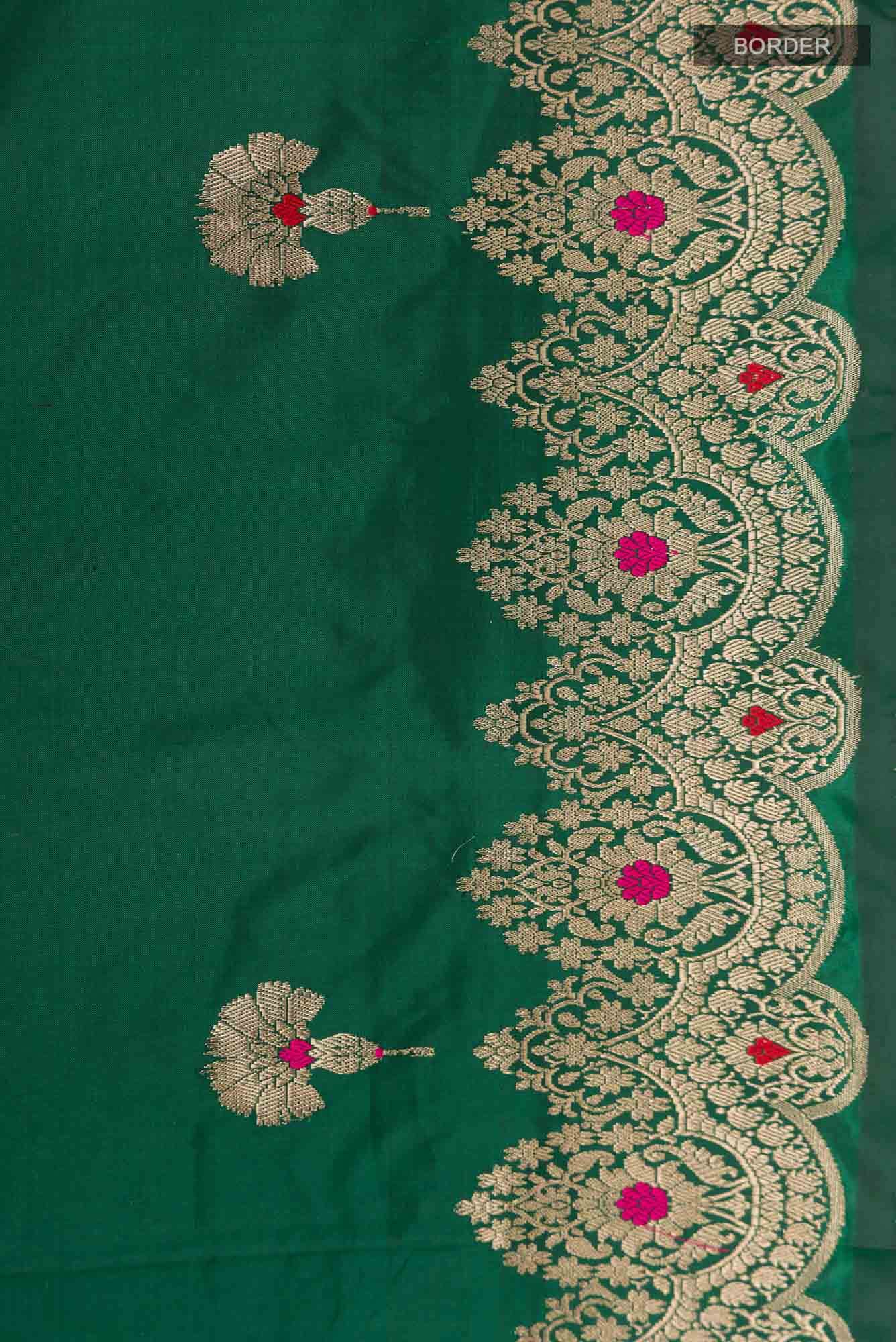 Green Banarasi Katan Silk Saree