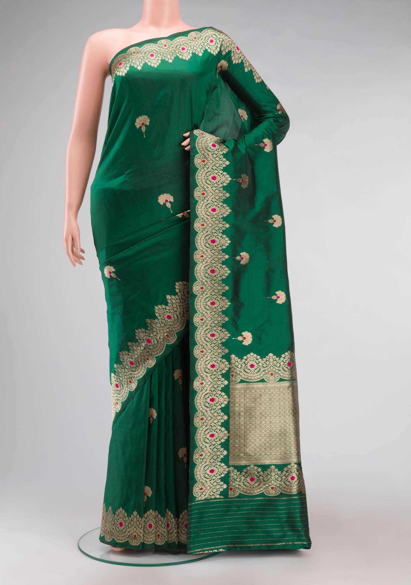 Green Banarasi Katan Silk Saree