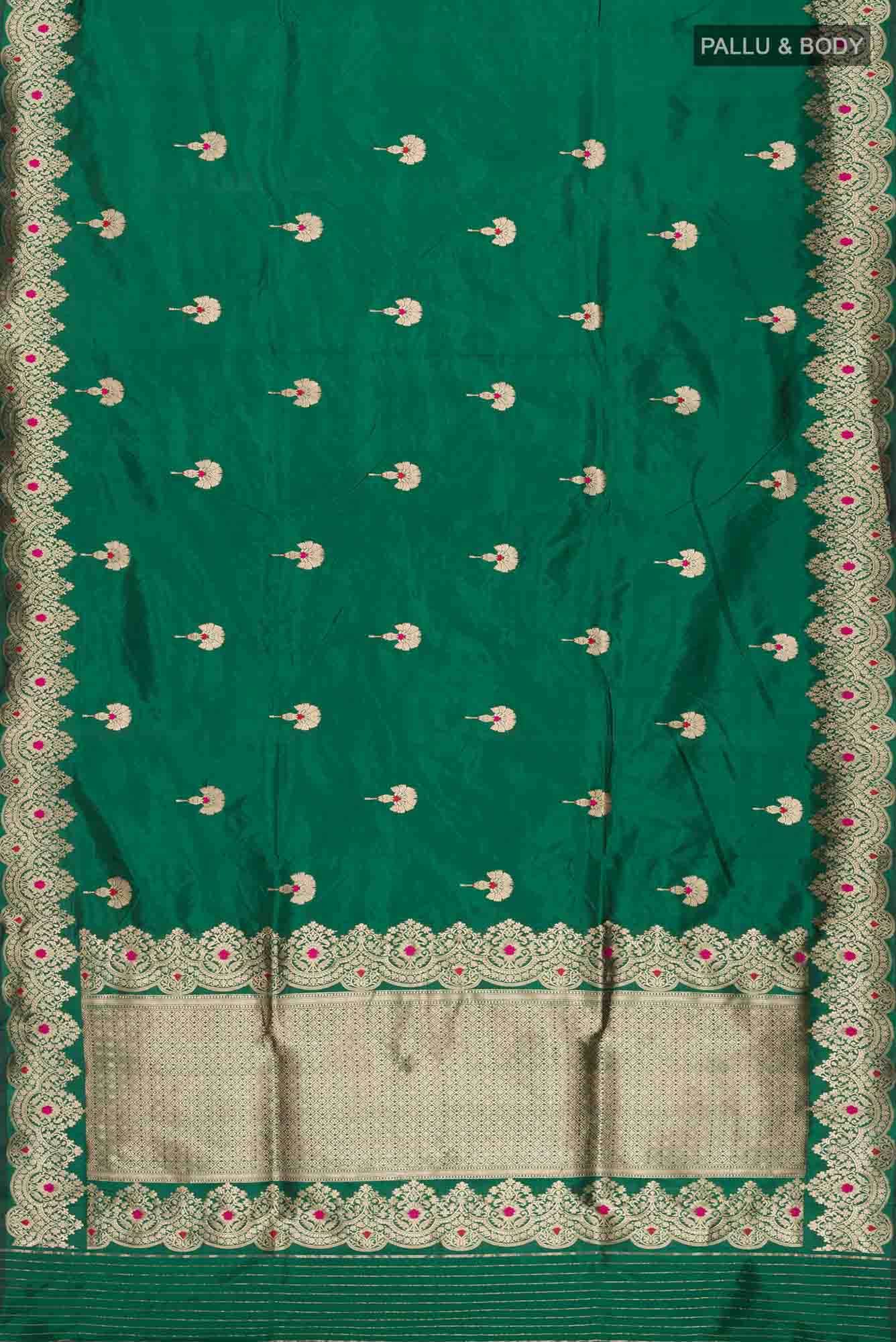 Green Banarasi Katan Silk Saree