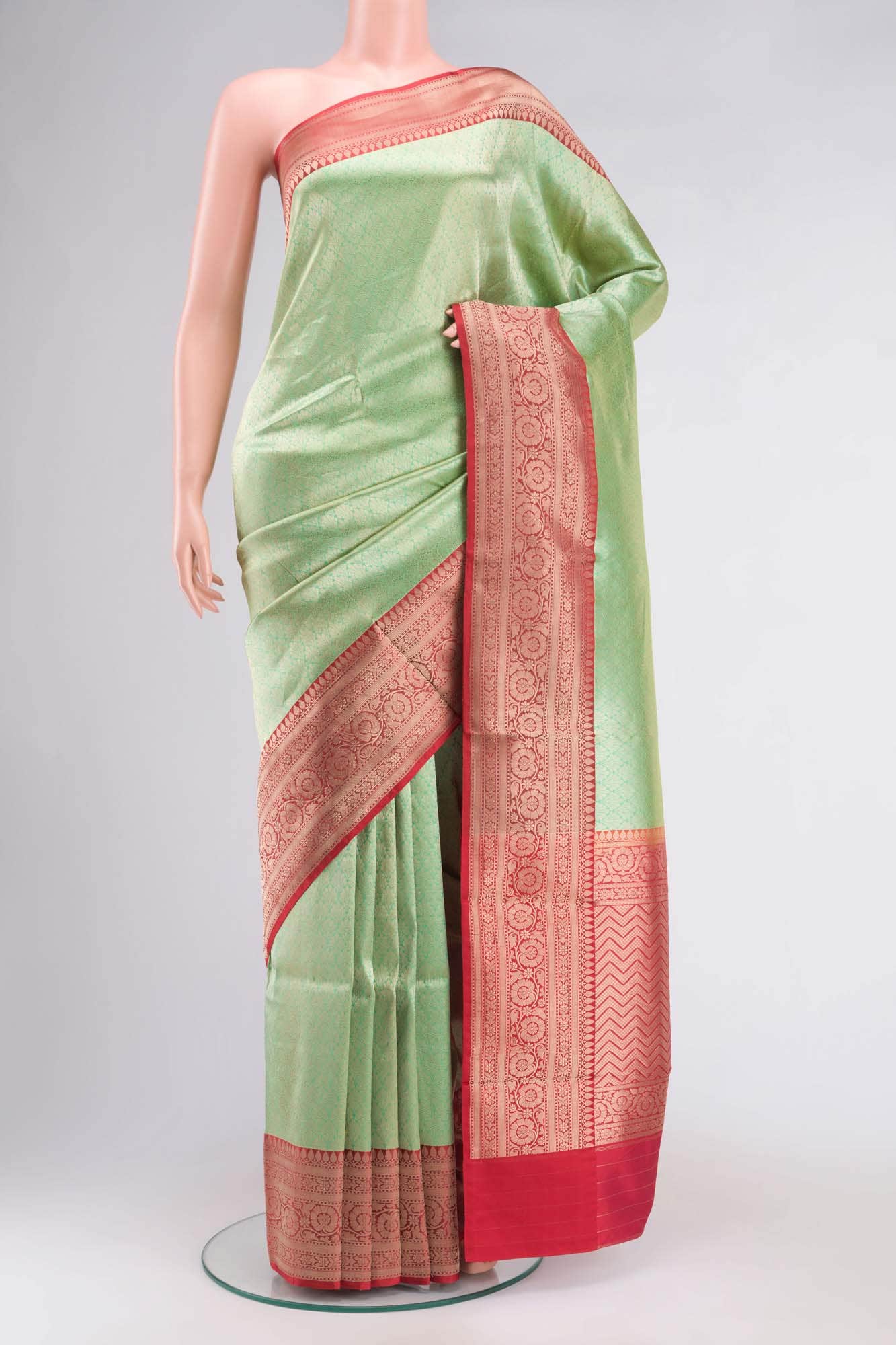 Green Banarasi Katan Silk Saree