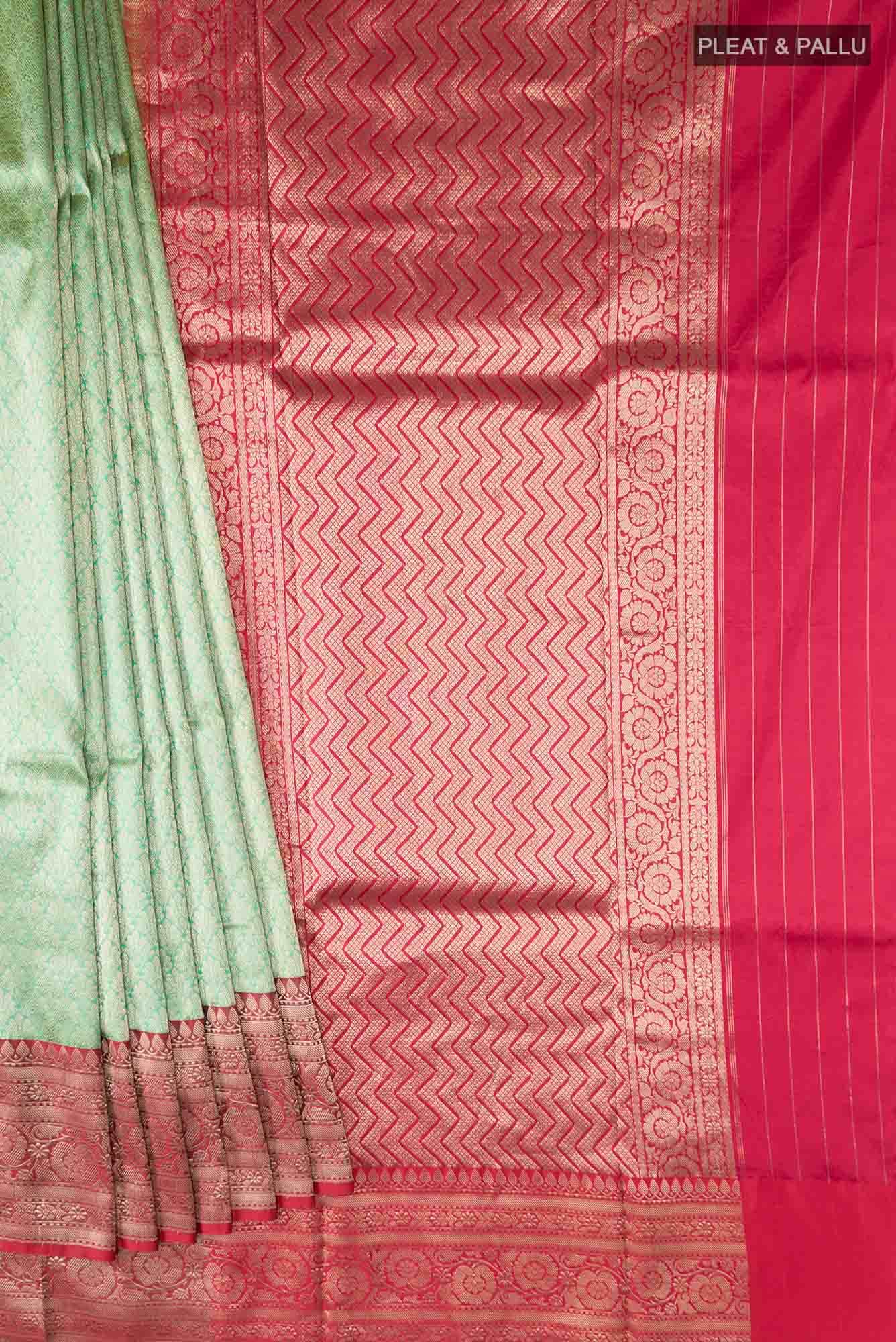 Green Banarasi Katan Silk Saree