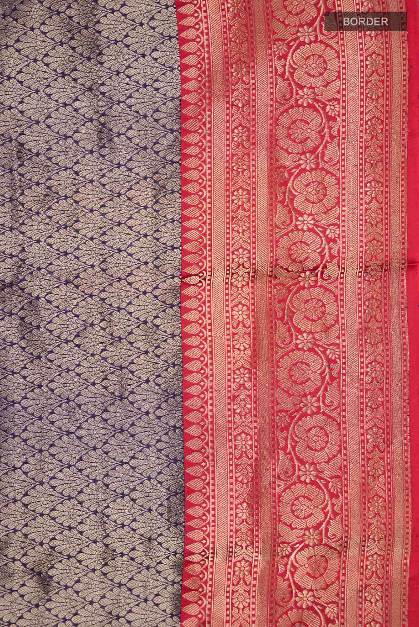 Blue Banarasi Katan Silk Saree