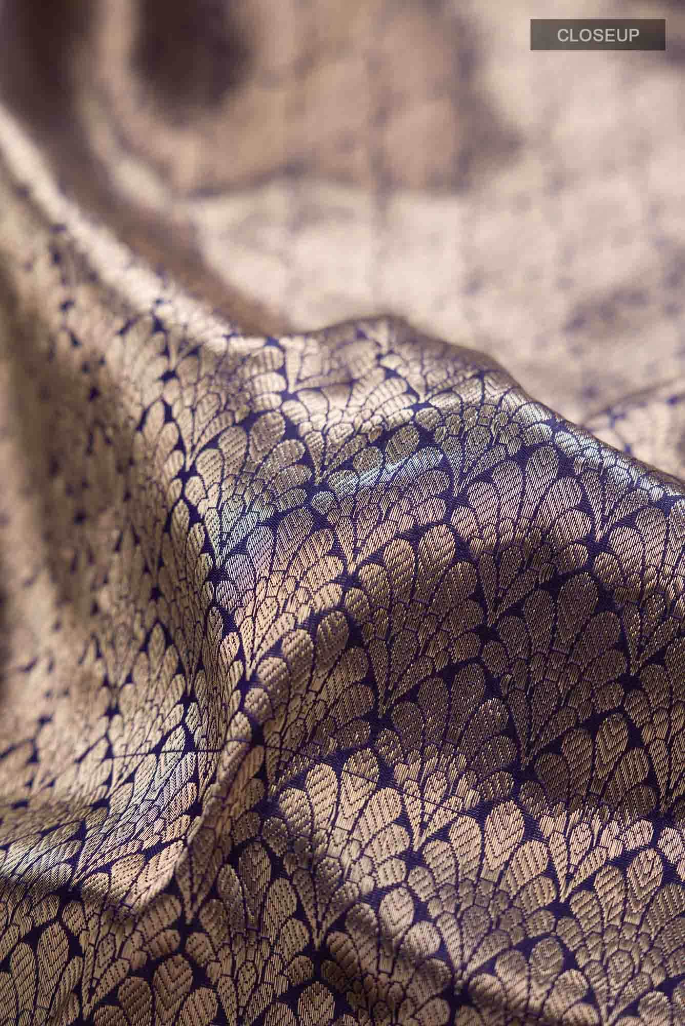 Blue Banarasi Katan Silk Saree