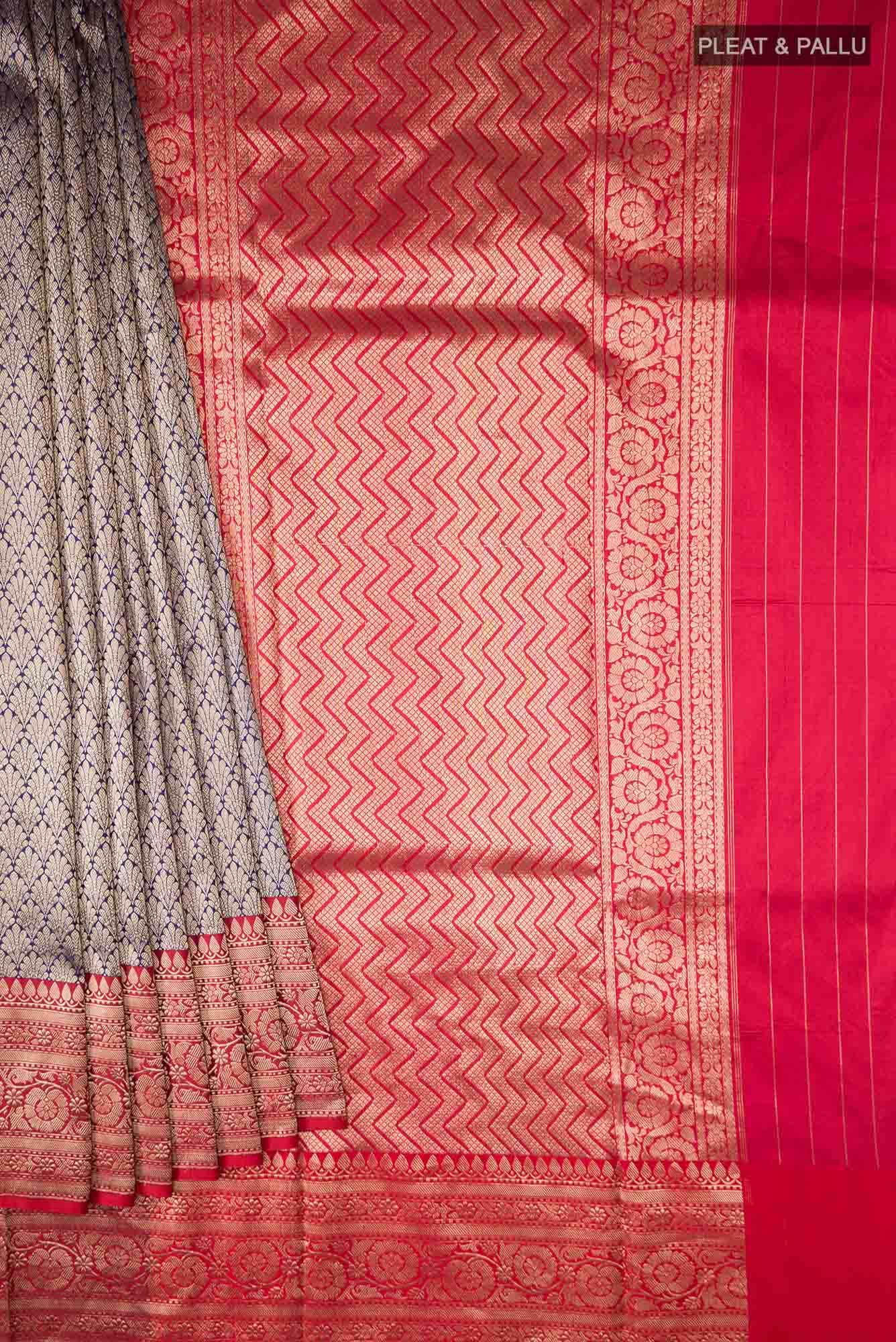 Blue Banarasi Katan Silk Saree