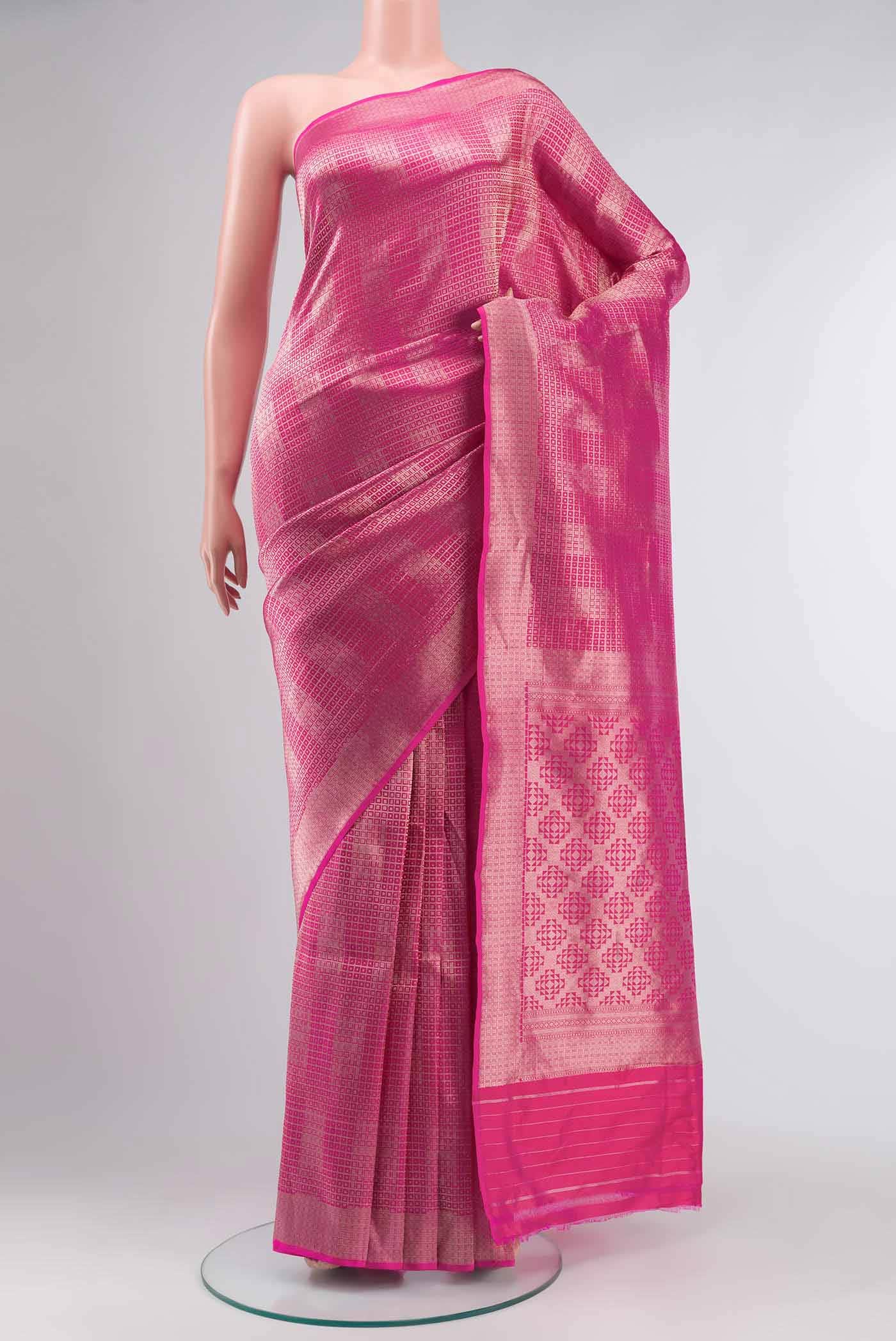 Pink Banarasi Silk Saree