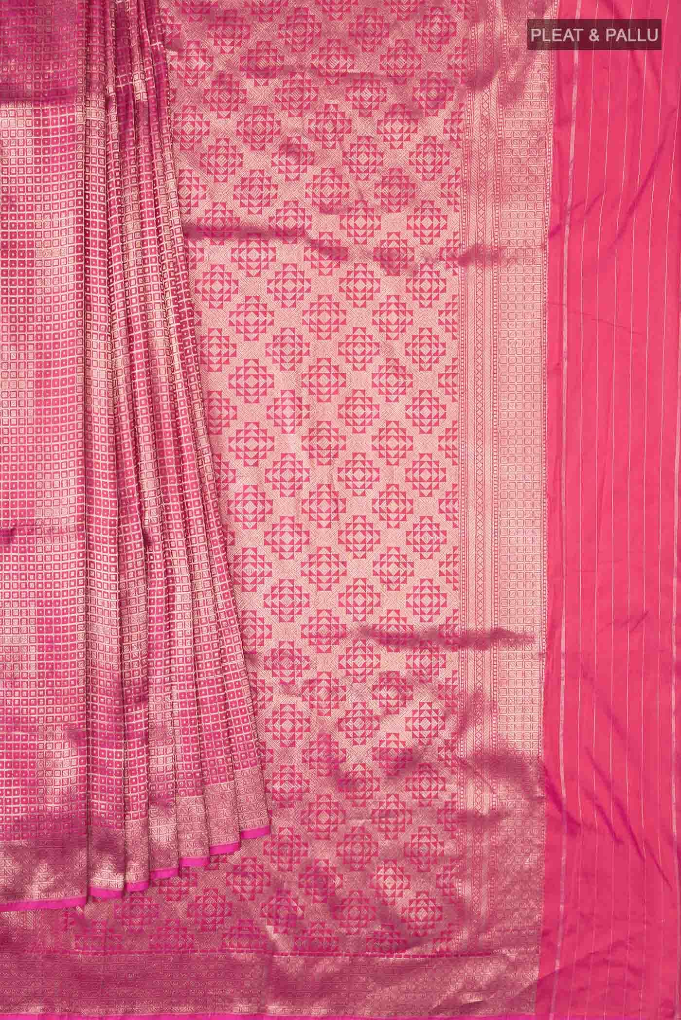 Pink Banarasi Silk Saree