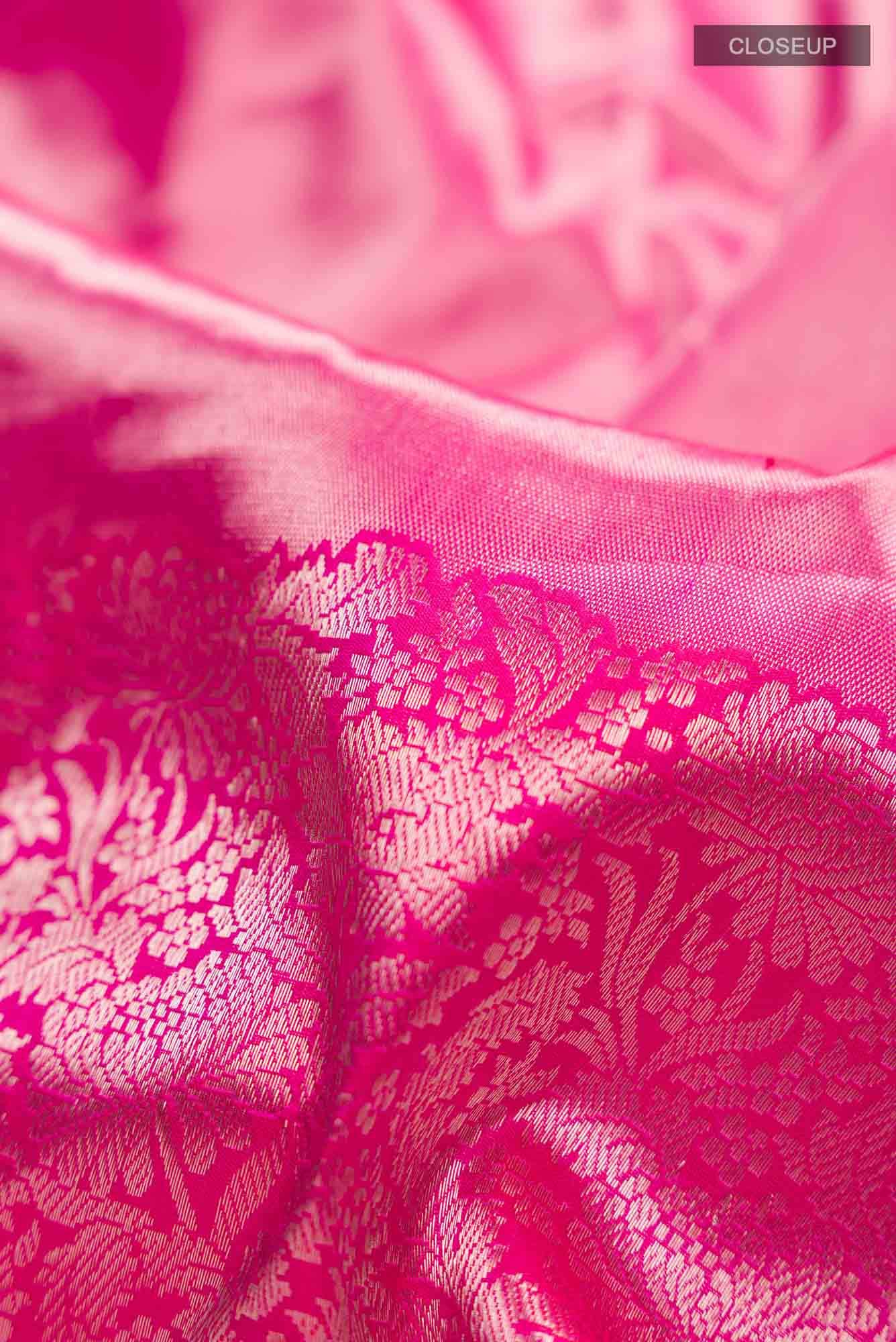 Pink Banarasi Katan Silk Saree