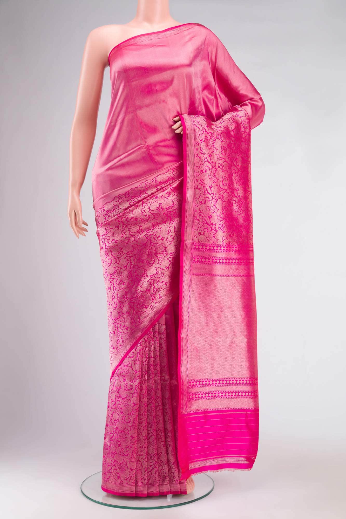 Pink Banarasi Katan Silk Saree
