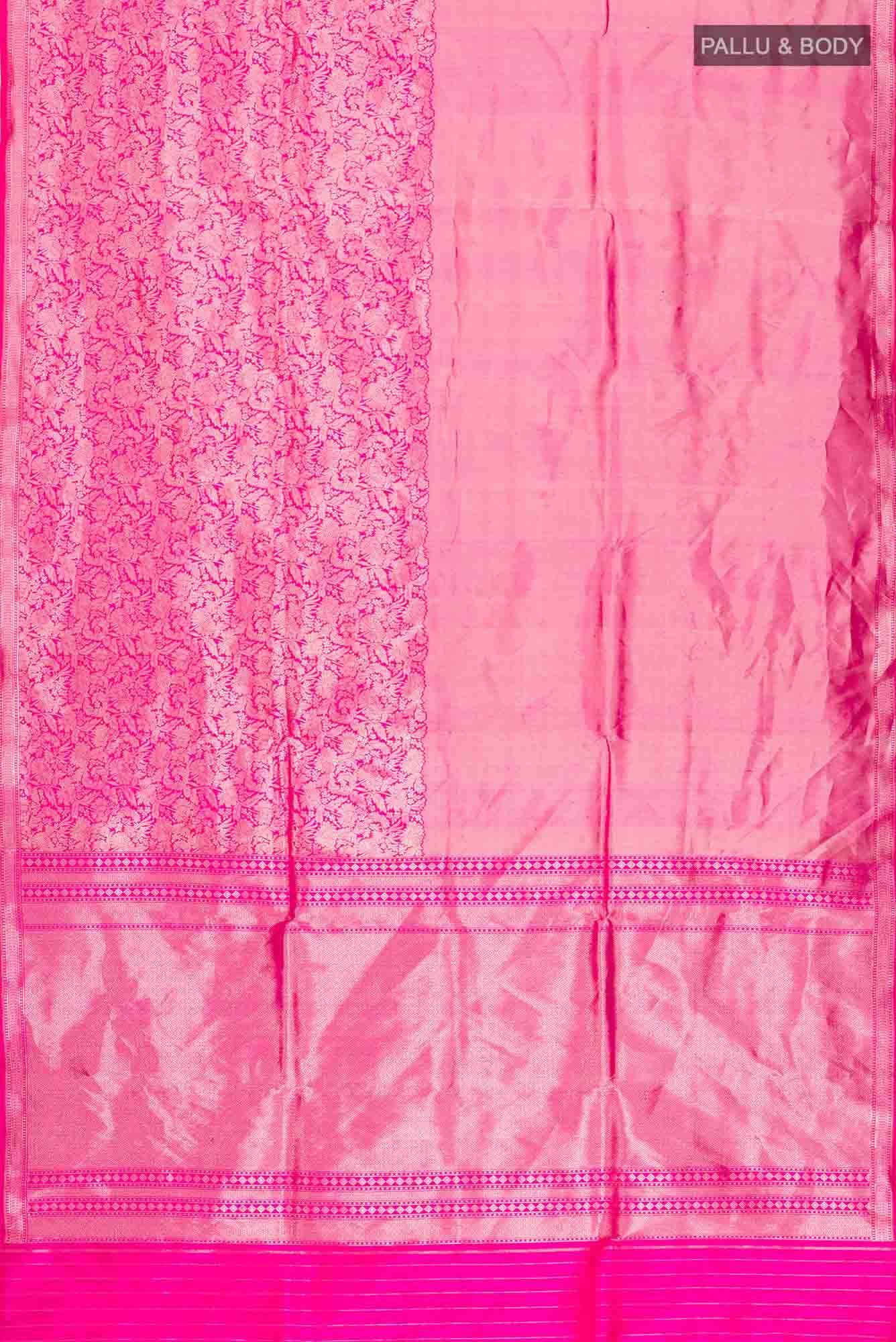 Pink Banarasi Katan Silk Saree