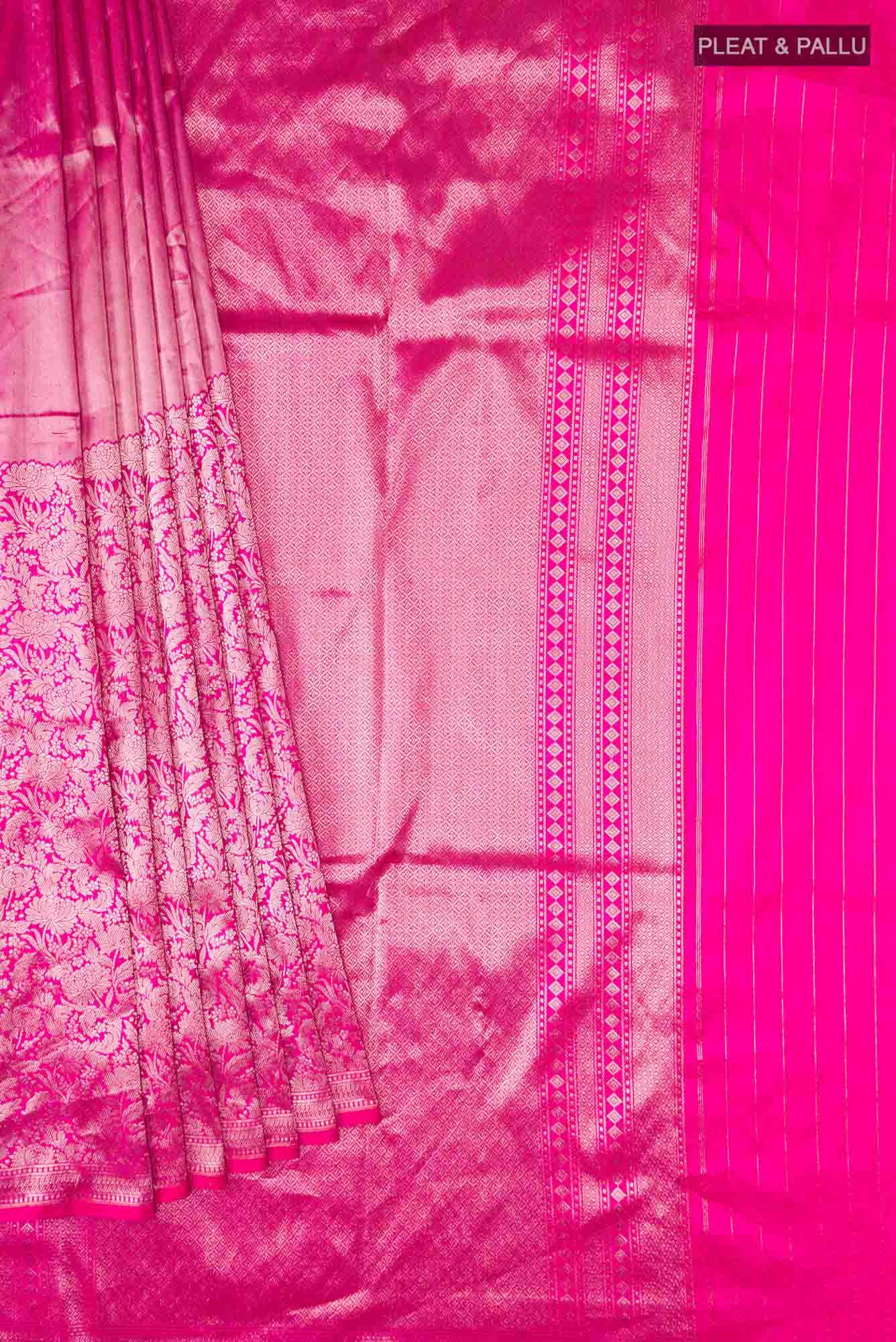 Pink Banarasi Katan Silk Saree