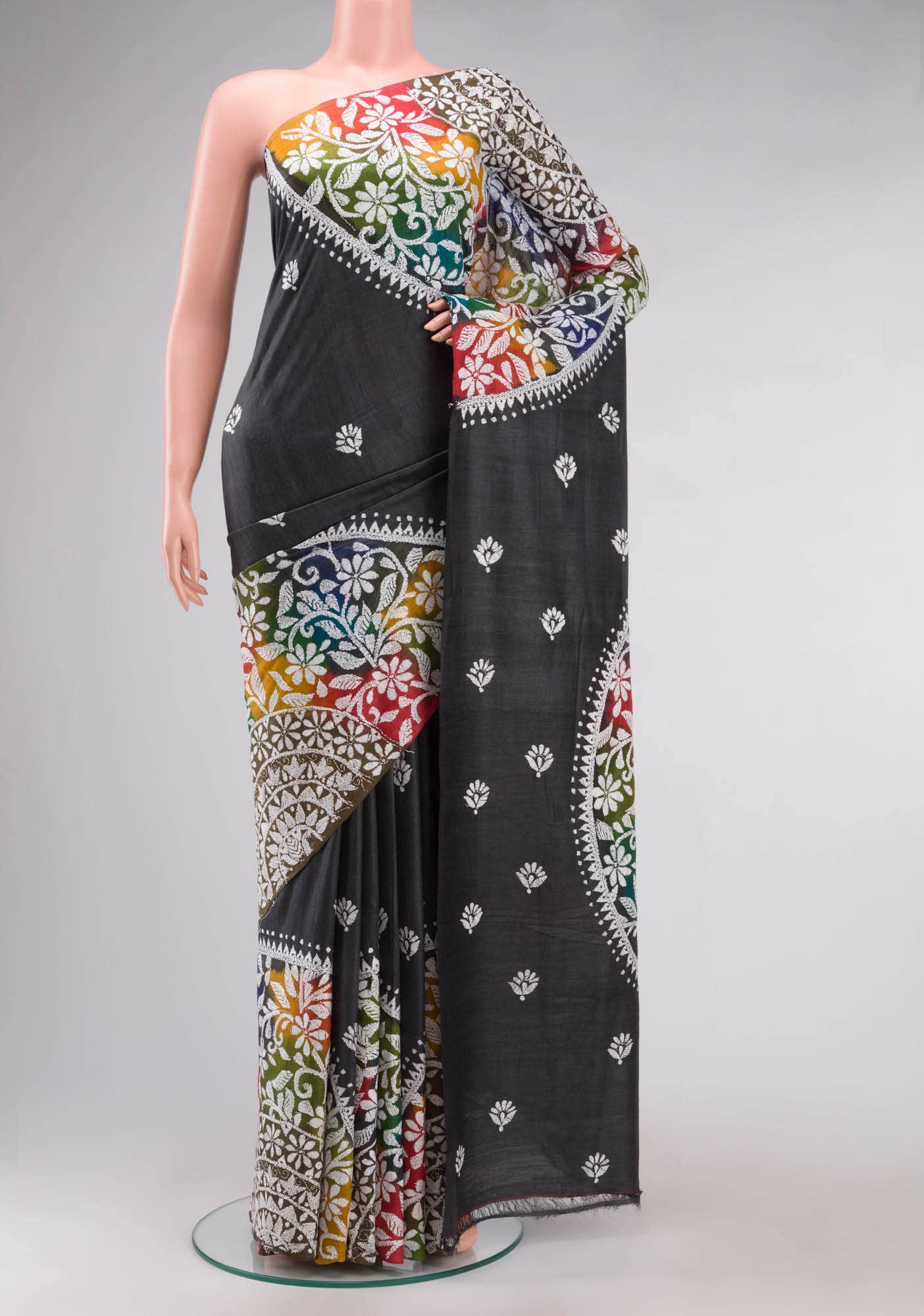 Black Tussar Silk Saree