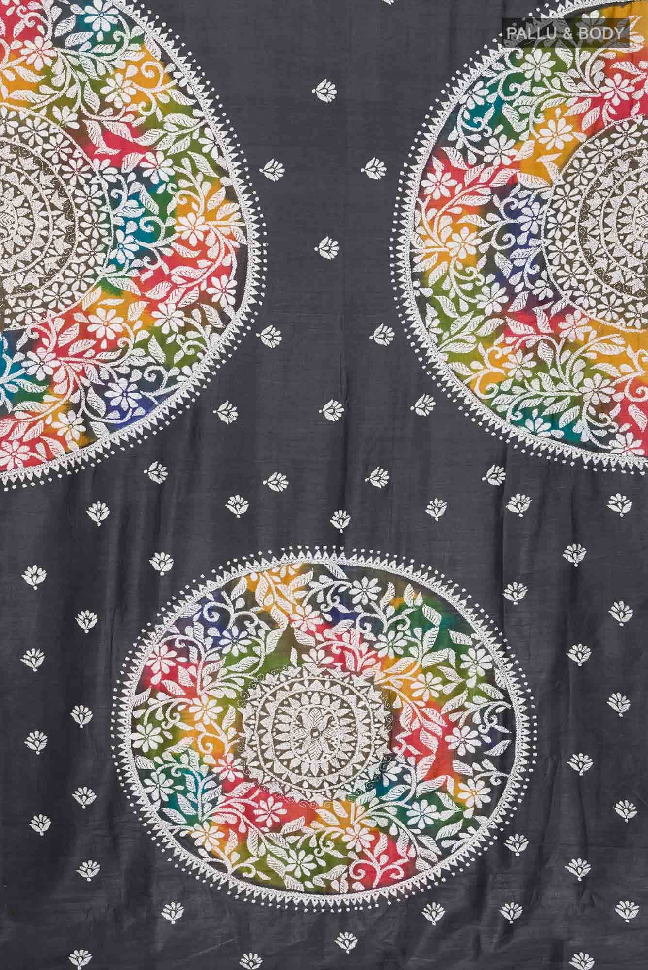 Black Tussar Silk Saree