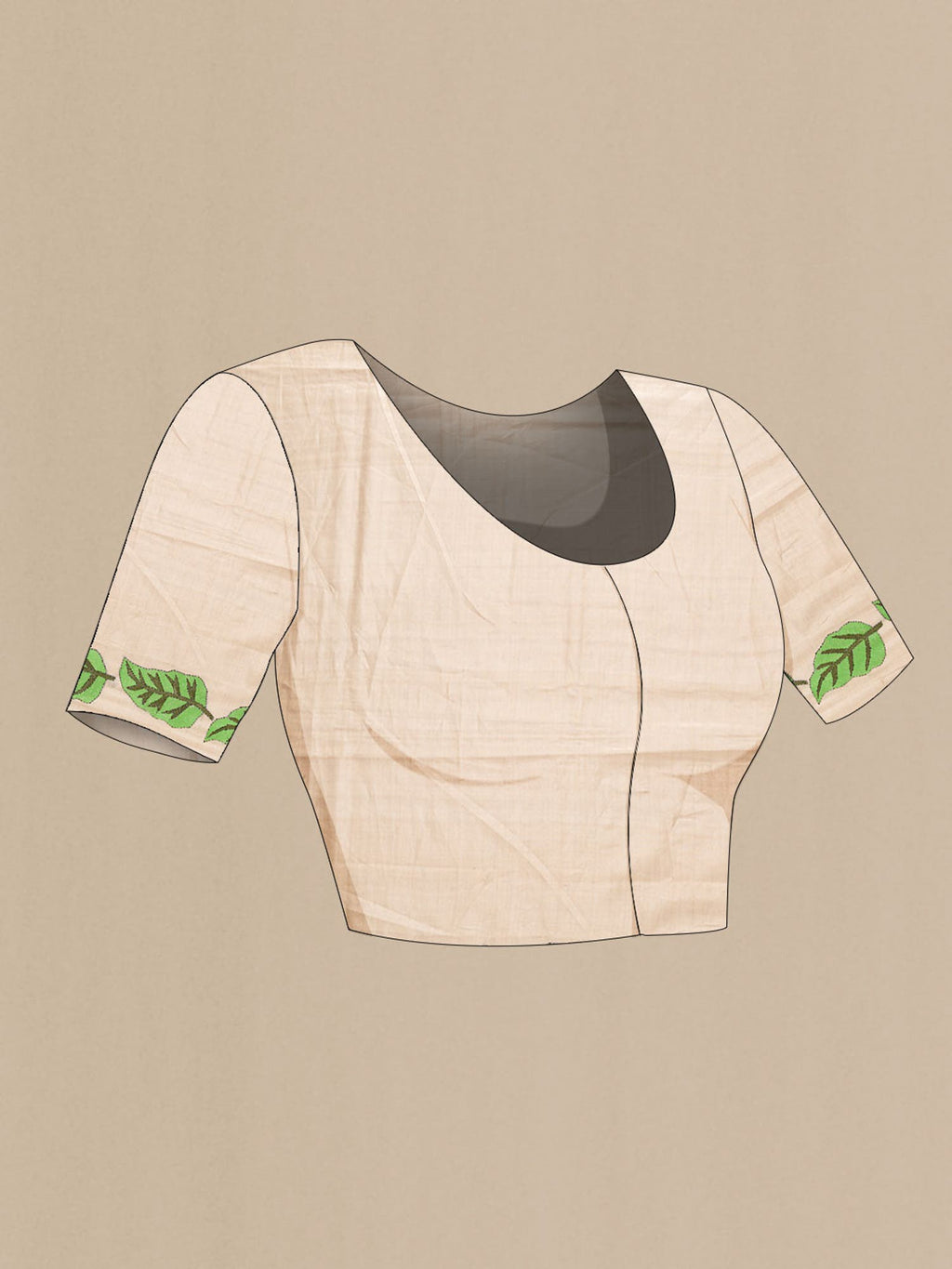 Beige Tussar Silk Saree