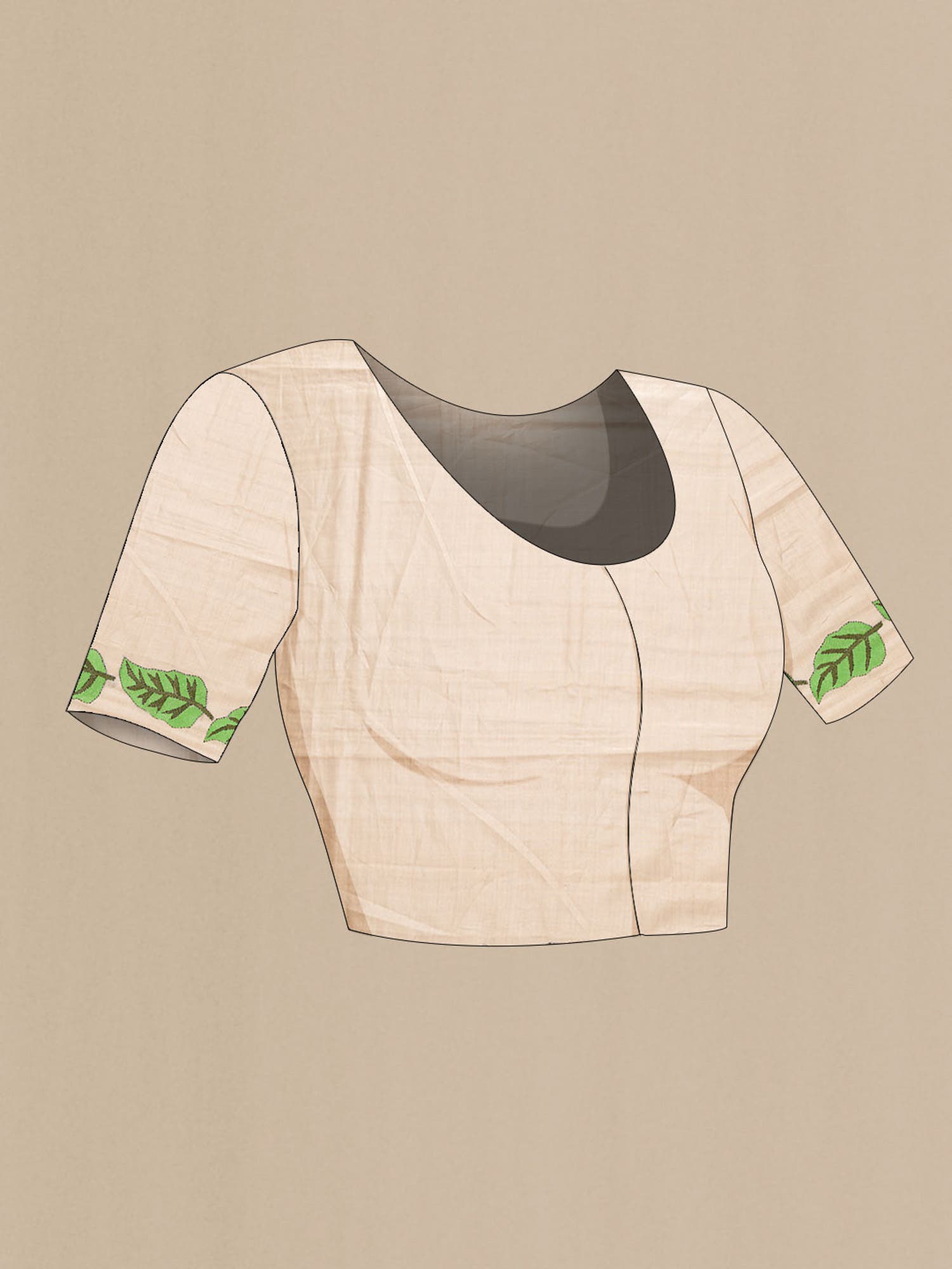 Beige Tussar Silk Saree