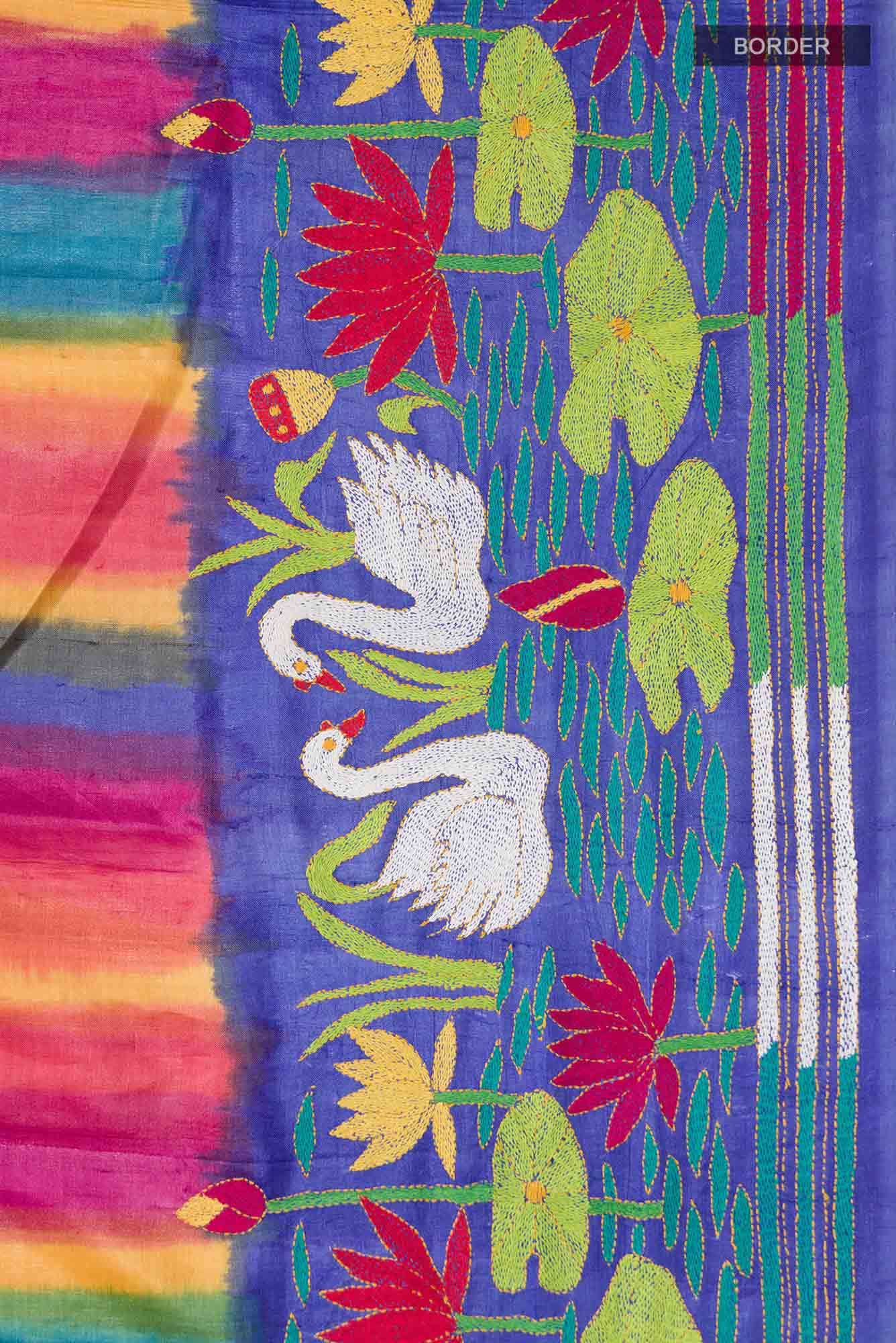 Multi Tussar Silk Saree