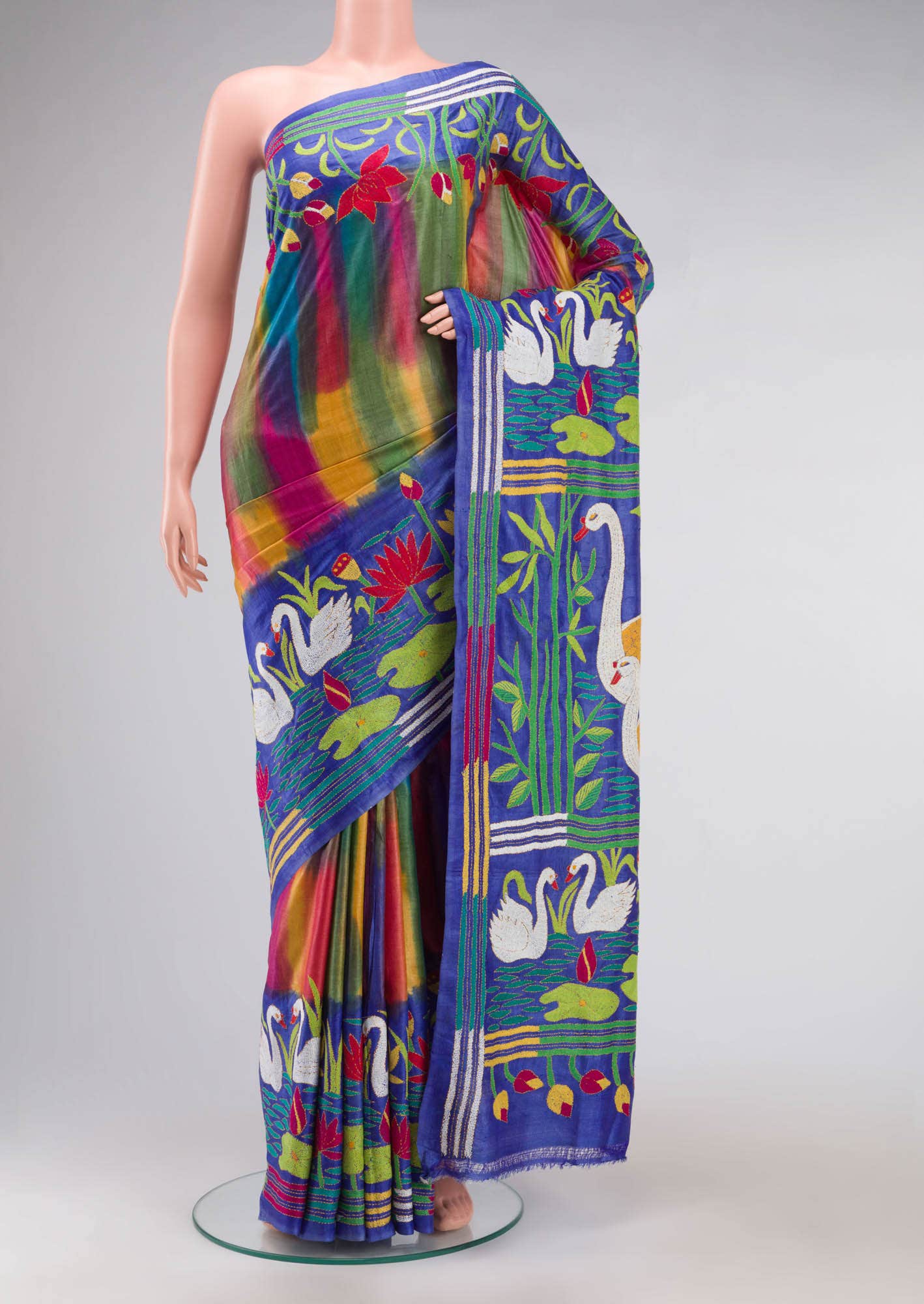 Multi Tussar Silk Saree