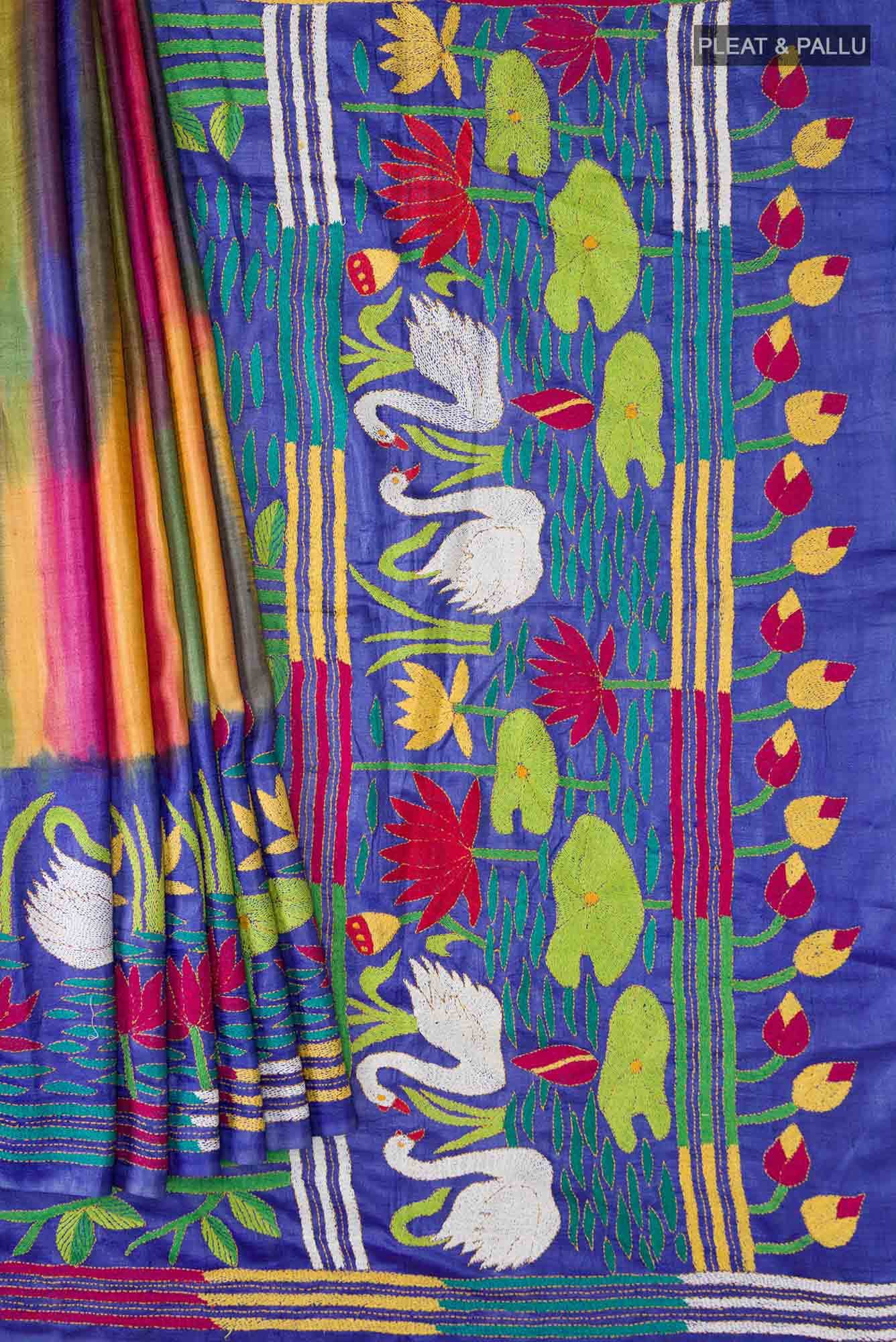 Multi Tussar Silk Saree