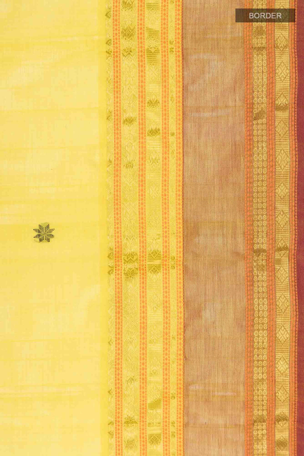 Yellow Maheshwari Silk Cotton Saree