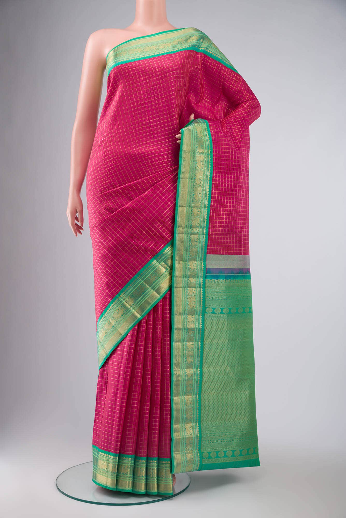 Pink Kanchipuram Silk Saree