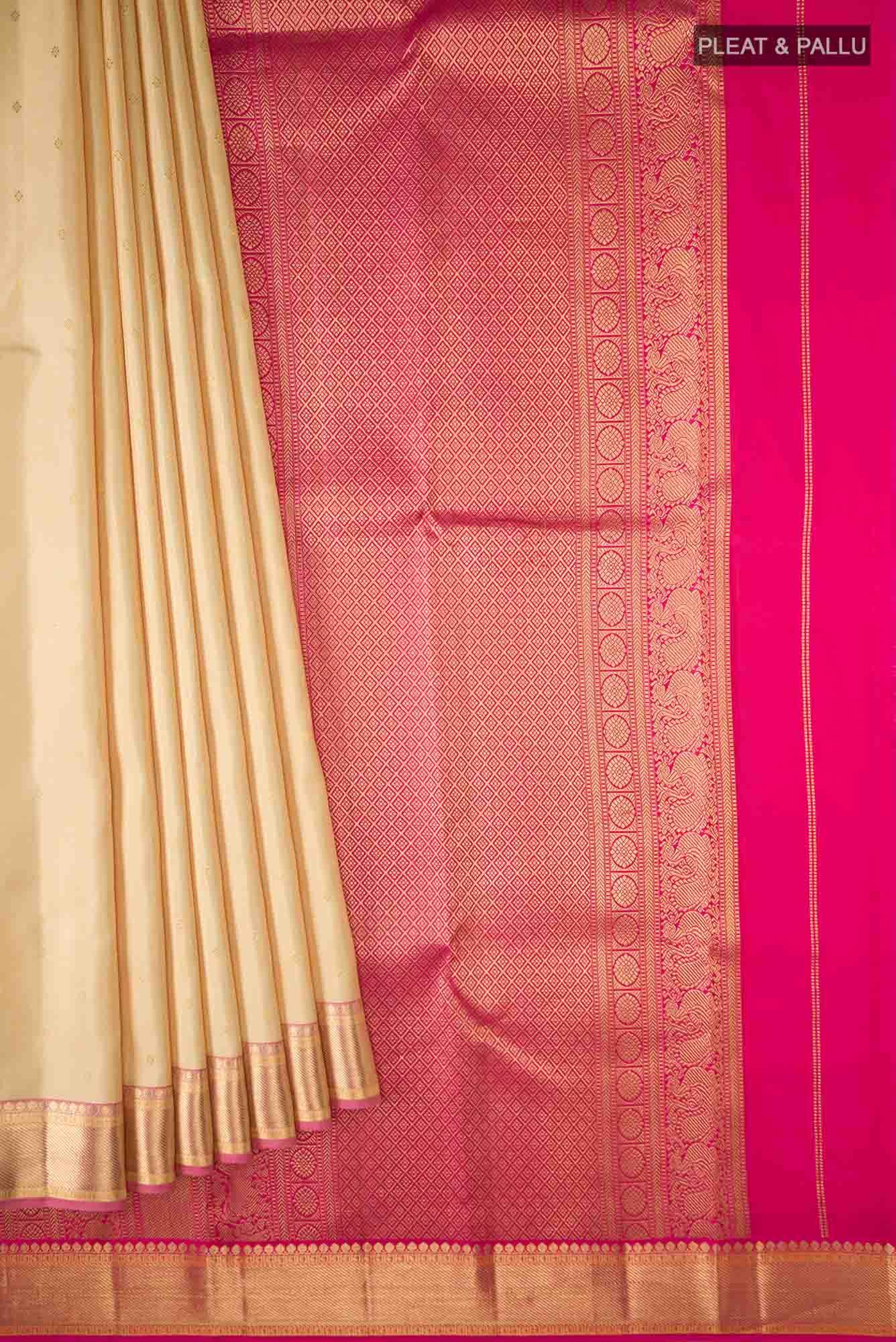 Cream Kanchipuram Silk Saree