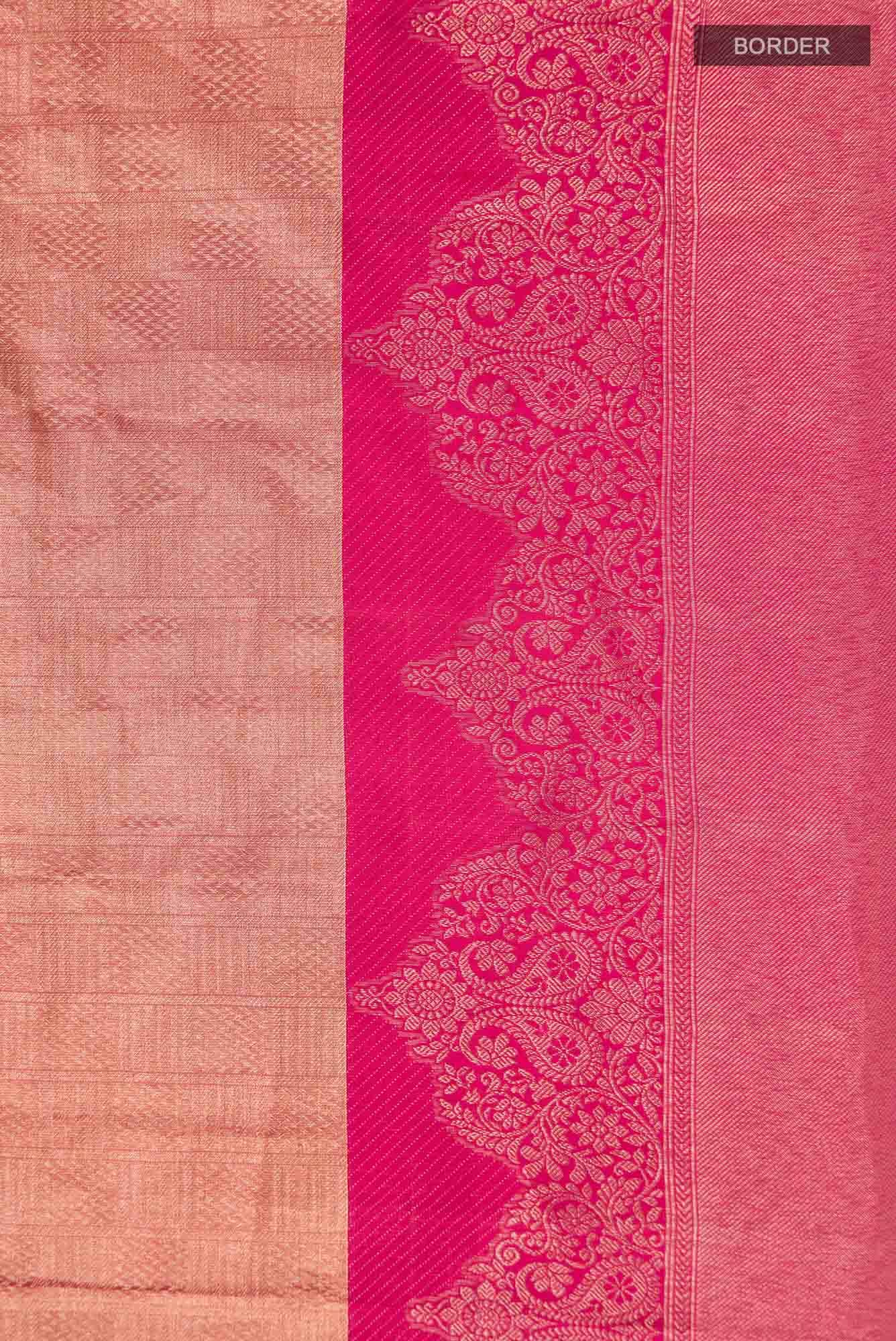 Peach Kanchipuram Silk Saree