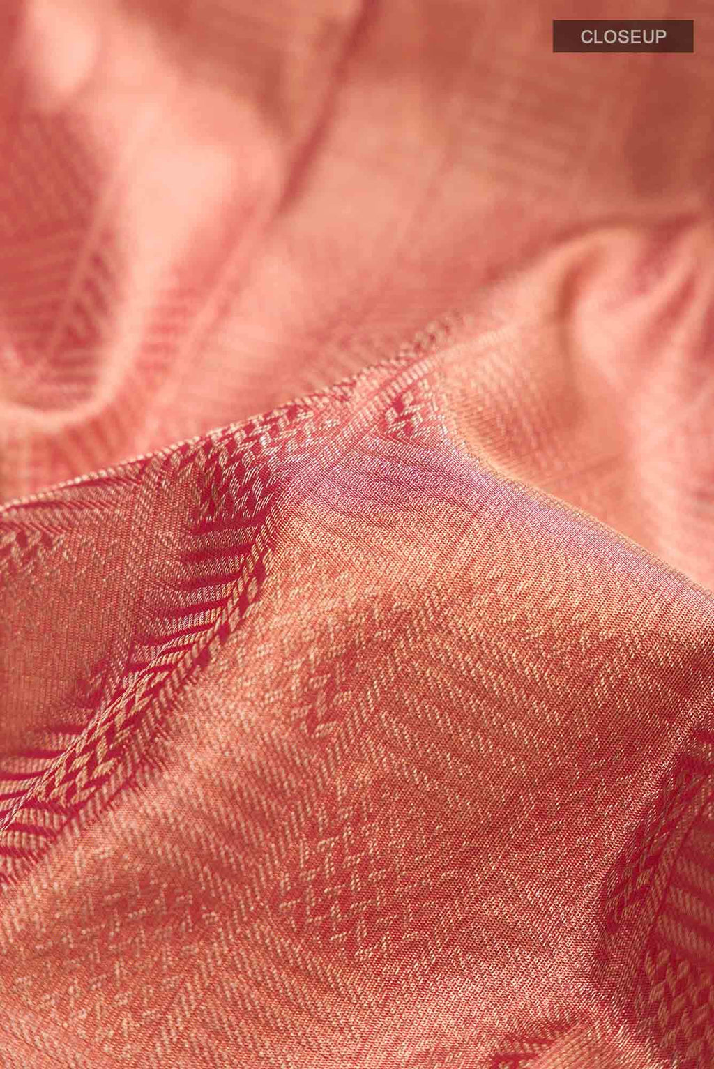 Peach Kanchipuram Silk Saree
