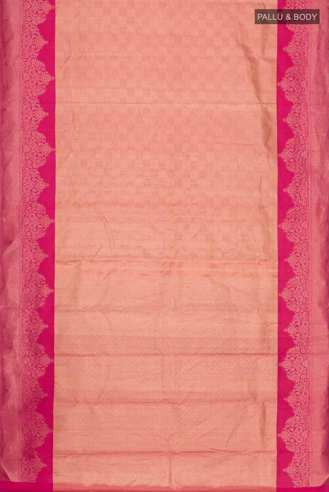 Peach Kanchipuram Silk Saree
