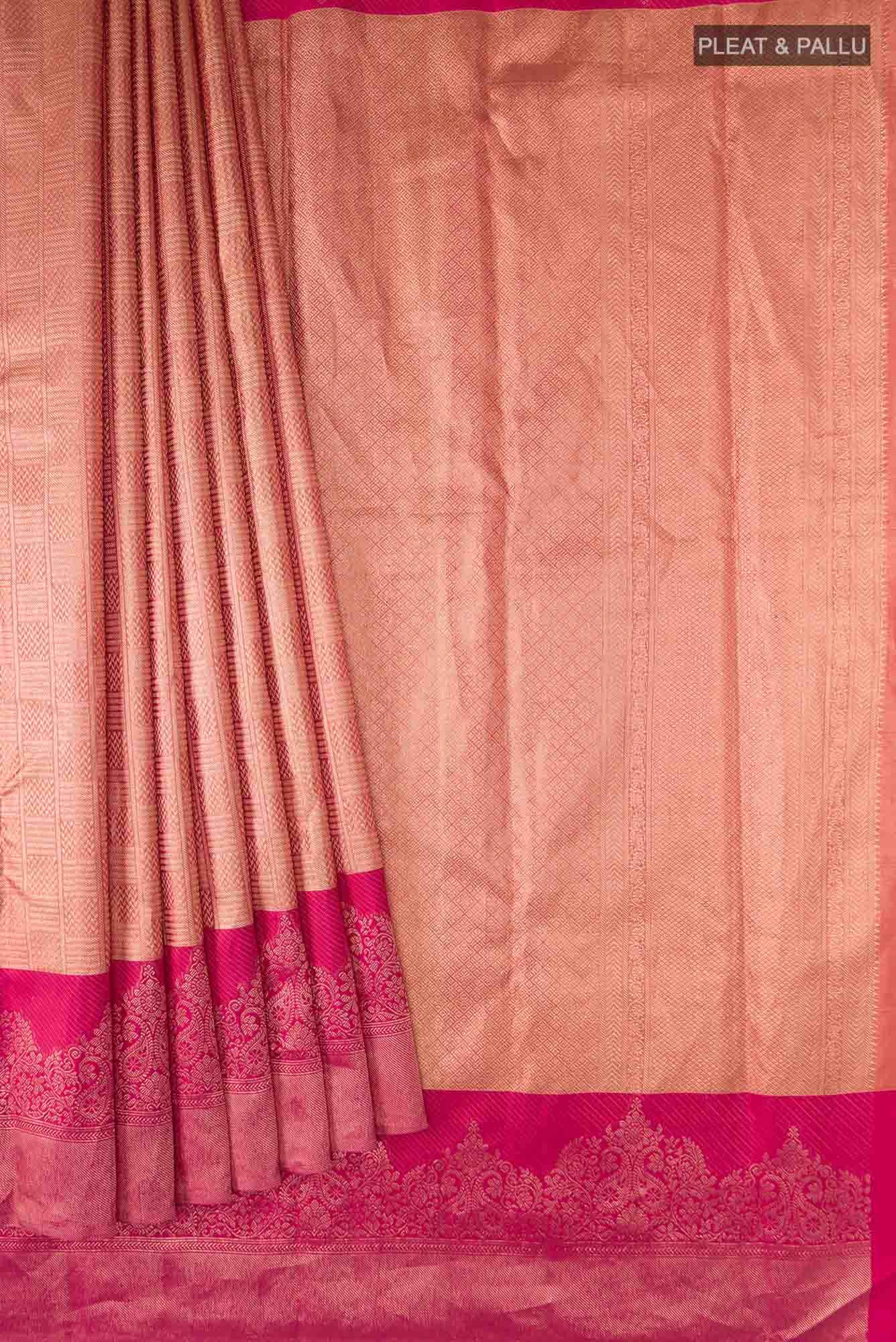 Peach Kanchipuram Silk Saree