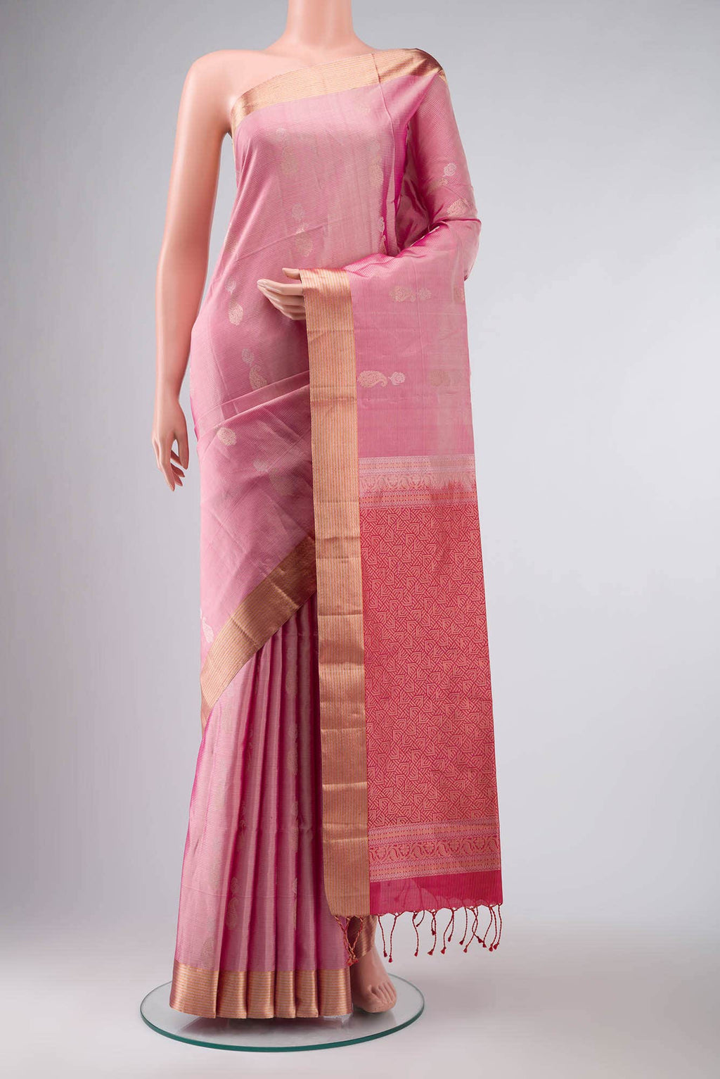 Rose pink Soft Silk Saree
