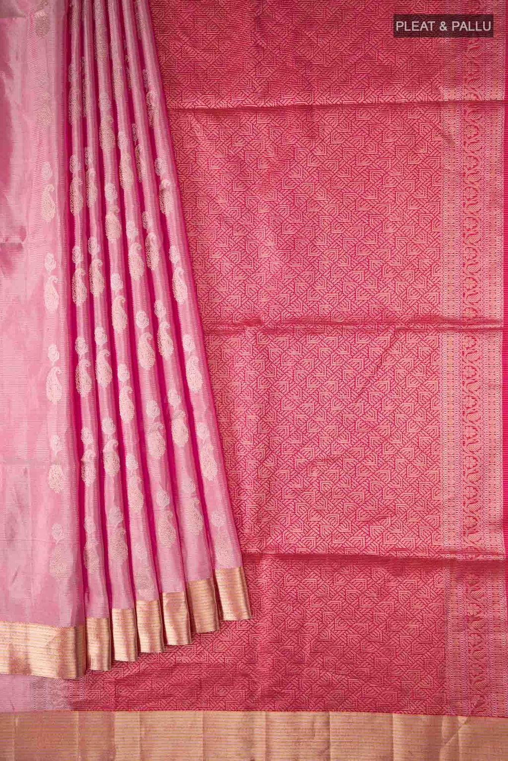 Rose pink Soft Silk Saree