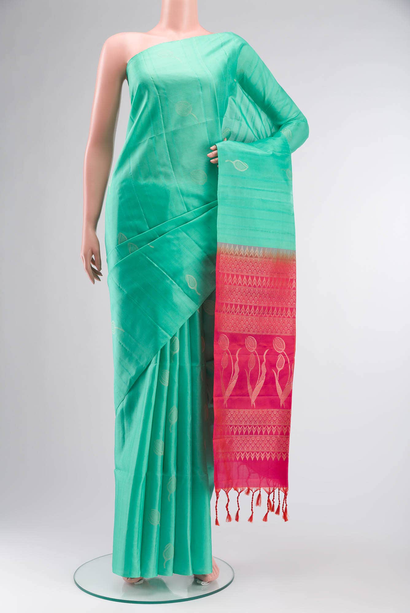 Sea Green Soft Silk Saree