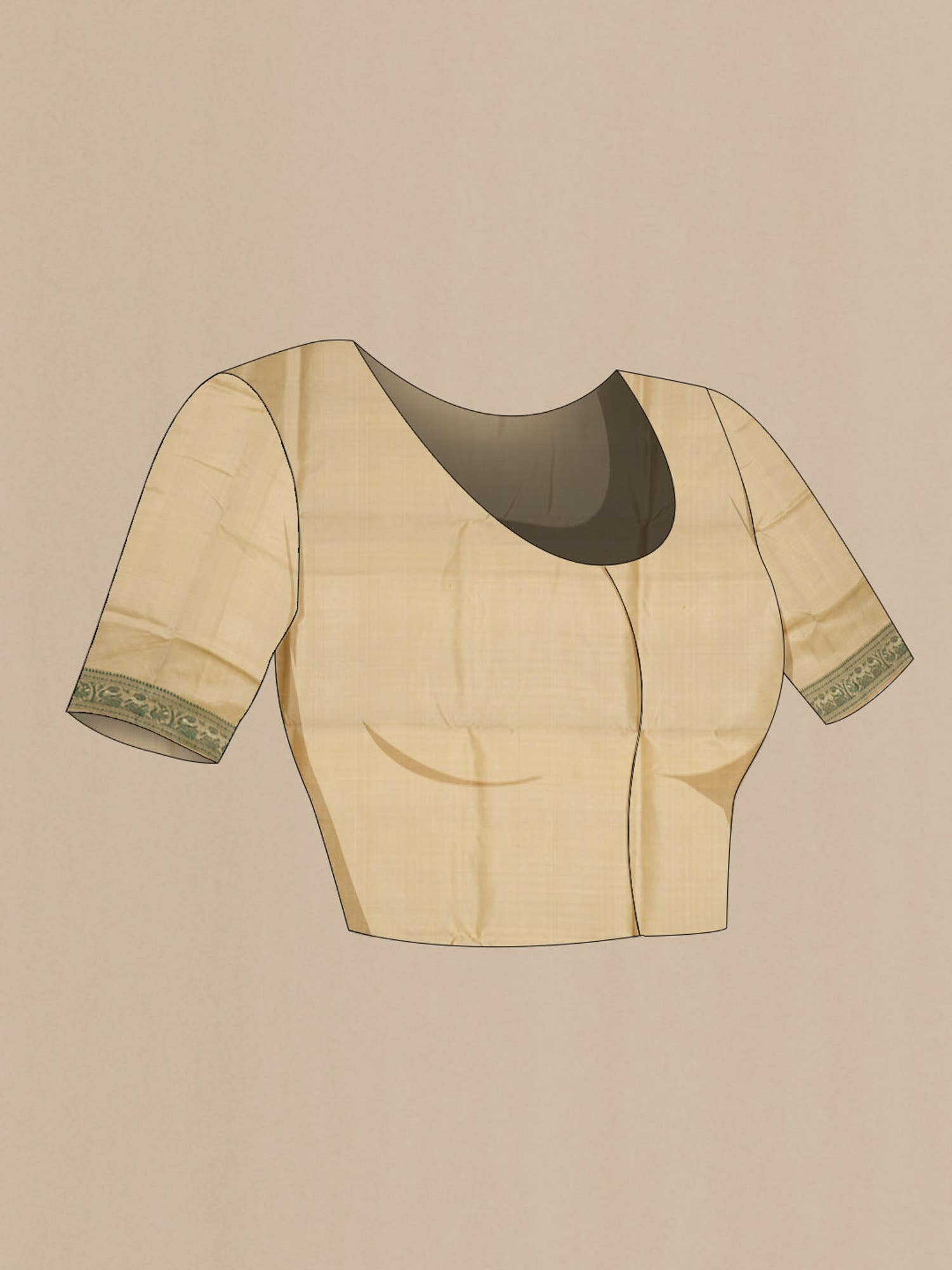 Beige Baluchari Silk Saree