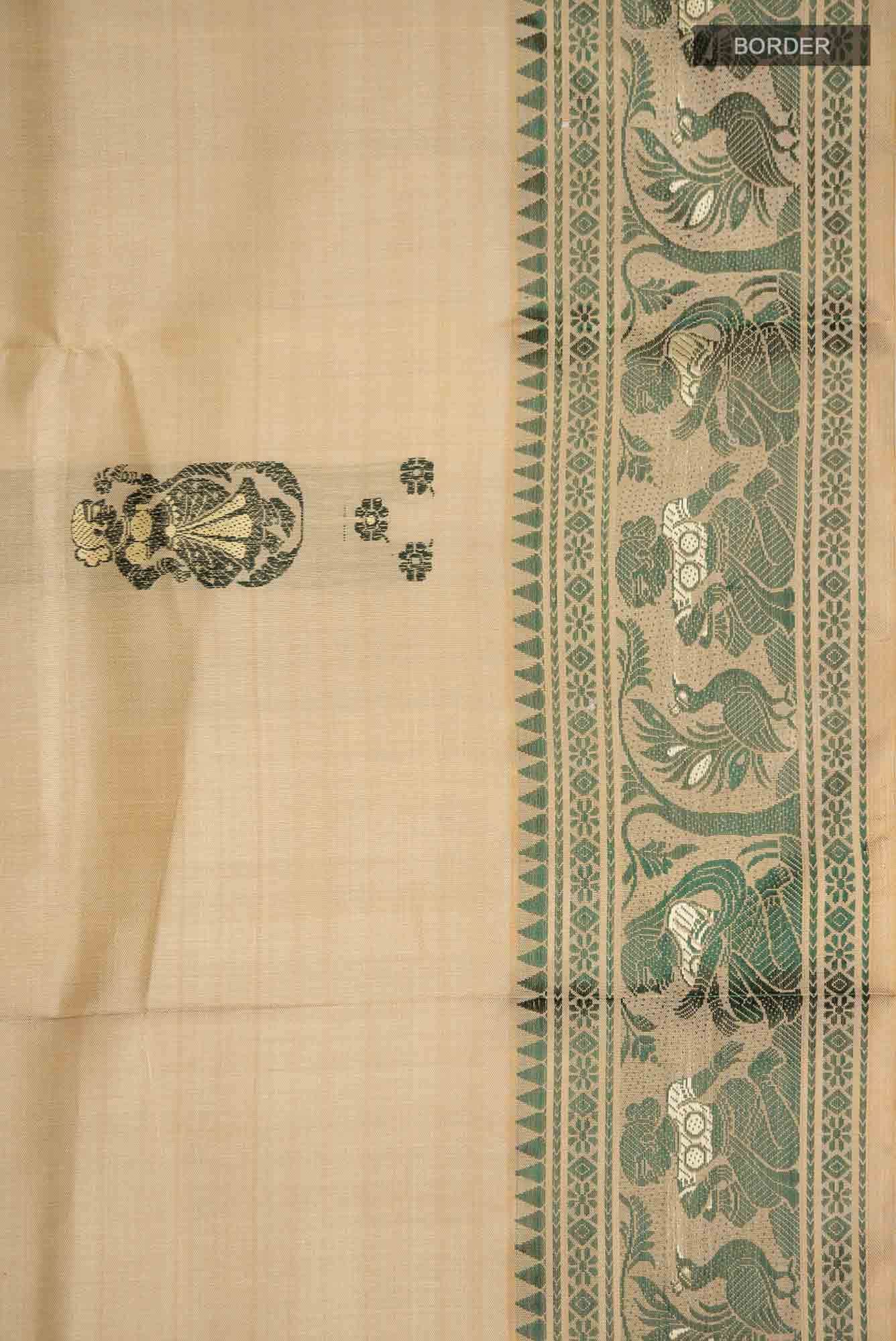 Beige Baluchari Silk Saree