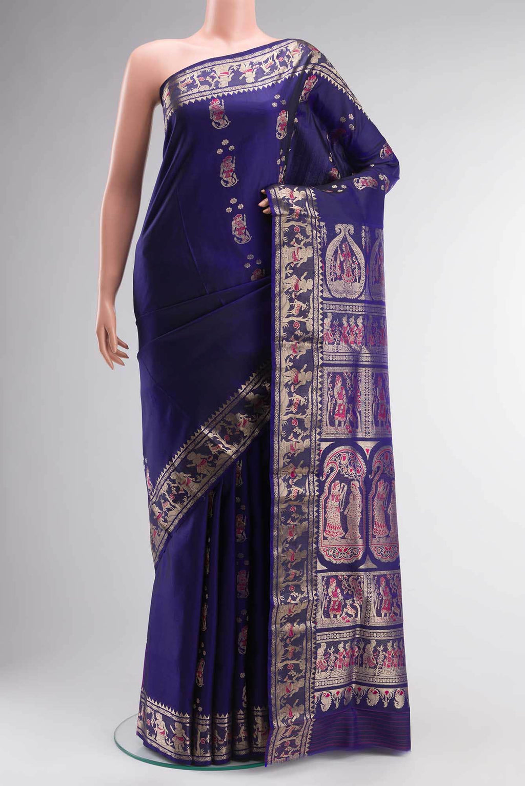 Blue Baluchari Silk Saree