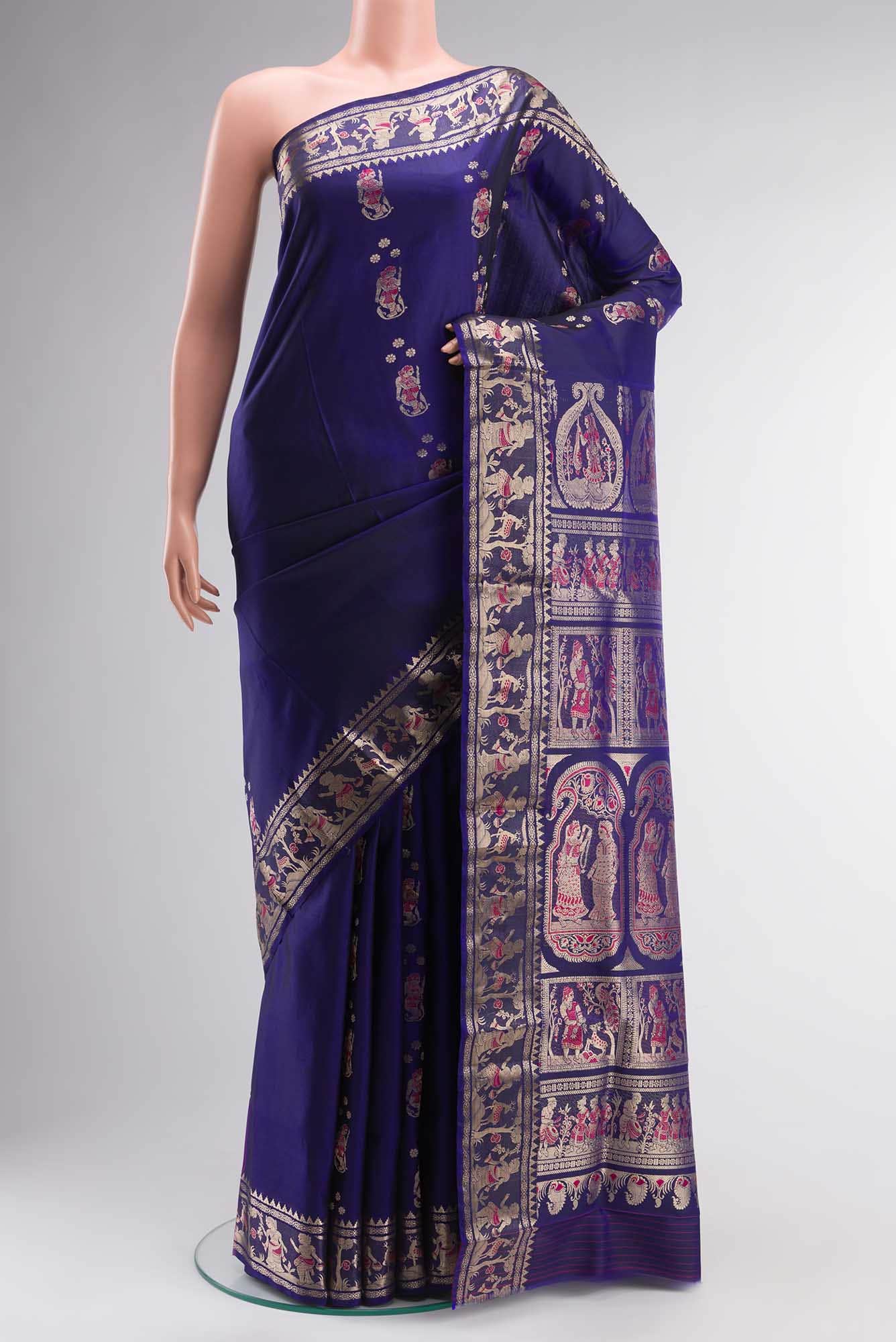 Blue Baluchari Silk Saree