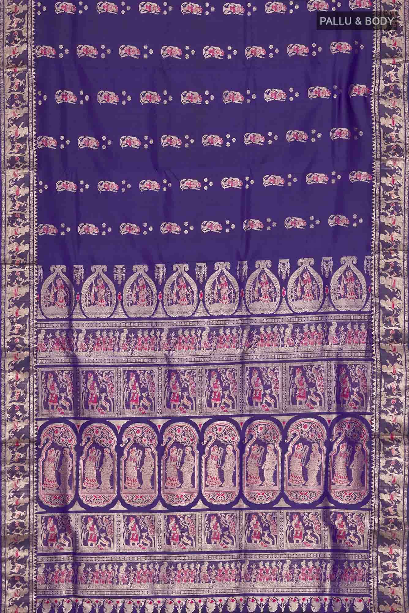 Blue Baluchari Silk Saree