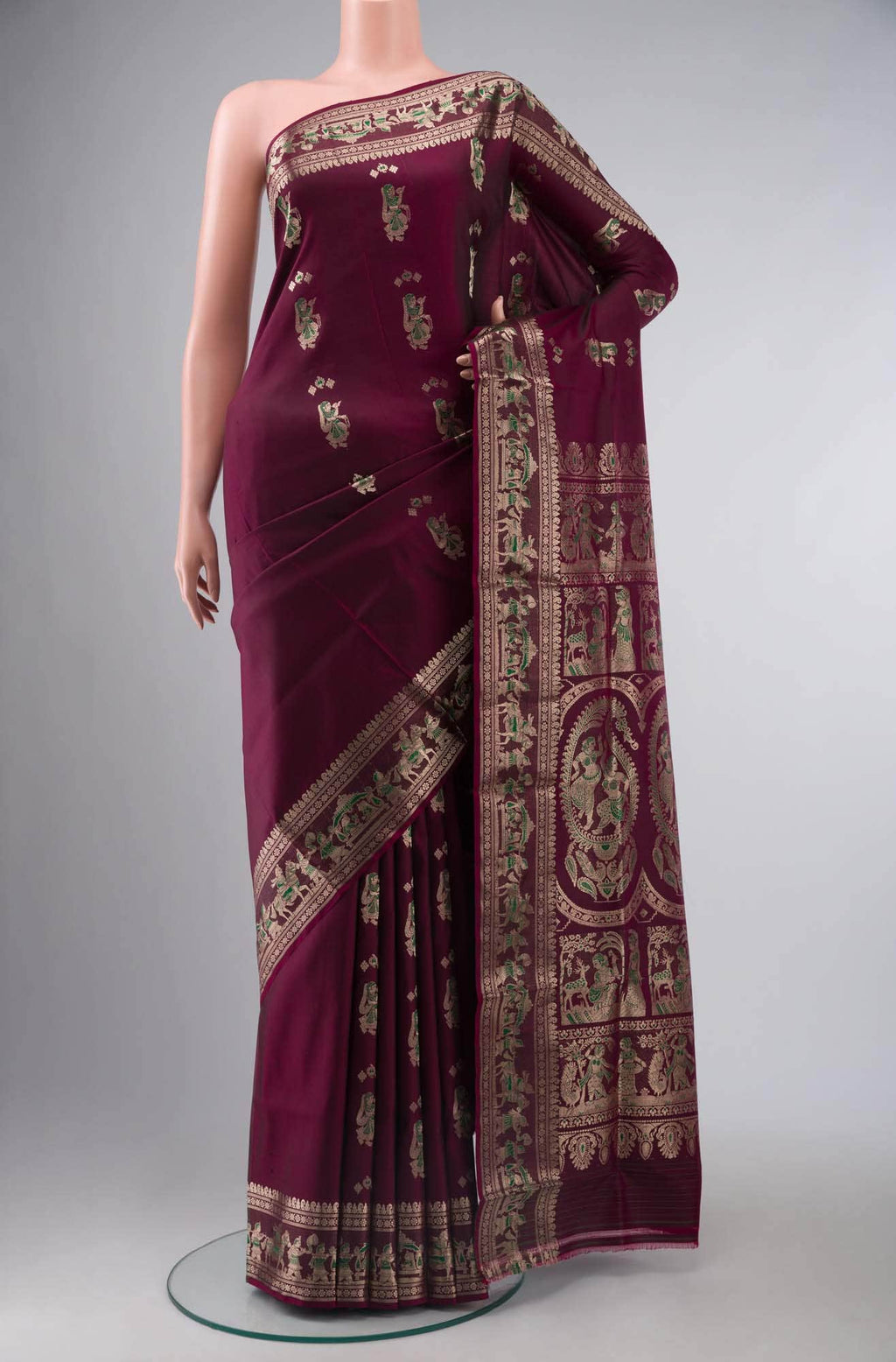 Purple Baluchari Silk Saree