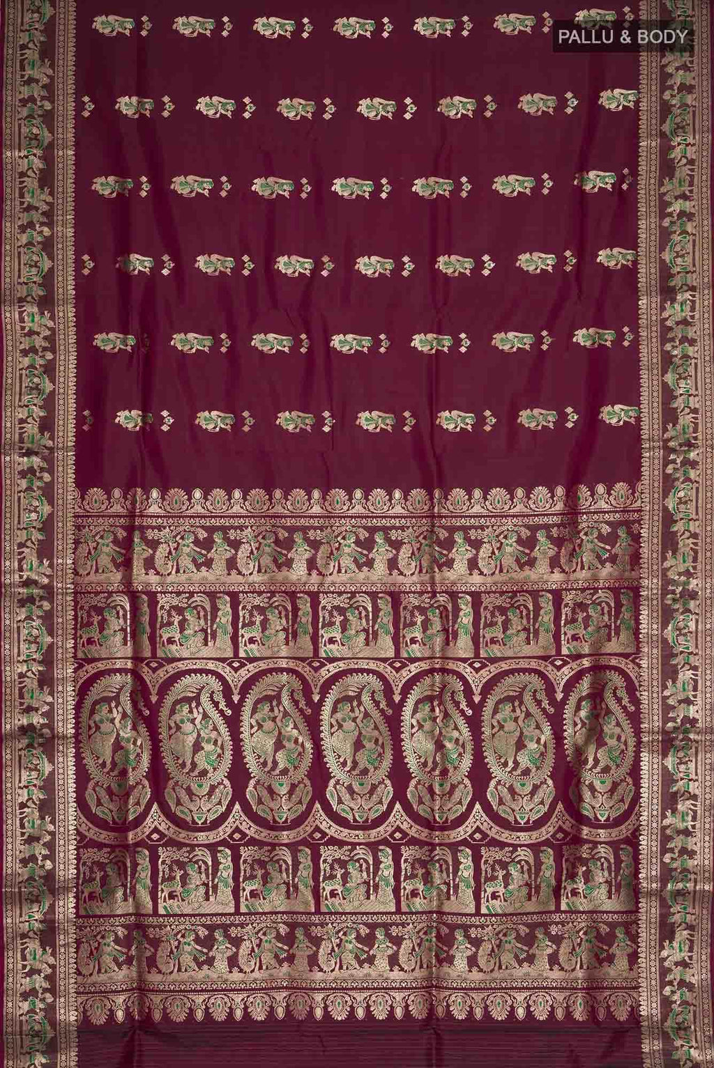 Purple Baluchari Silk Saree